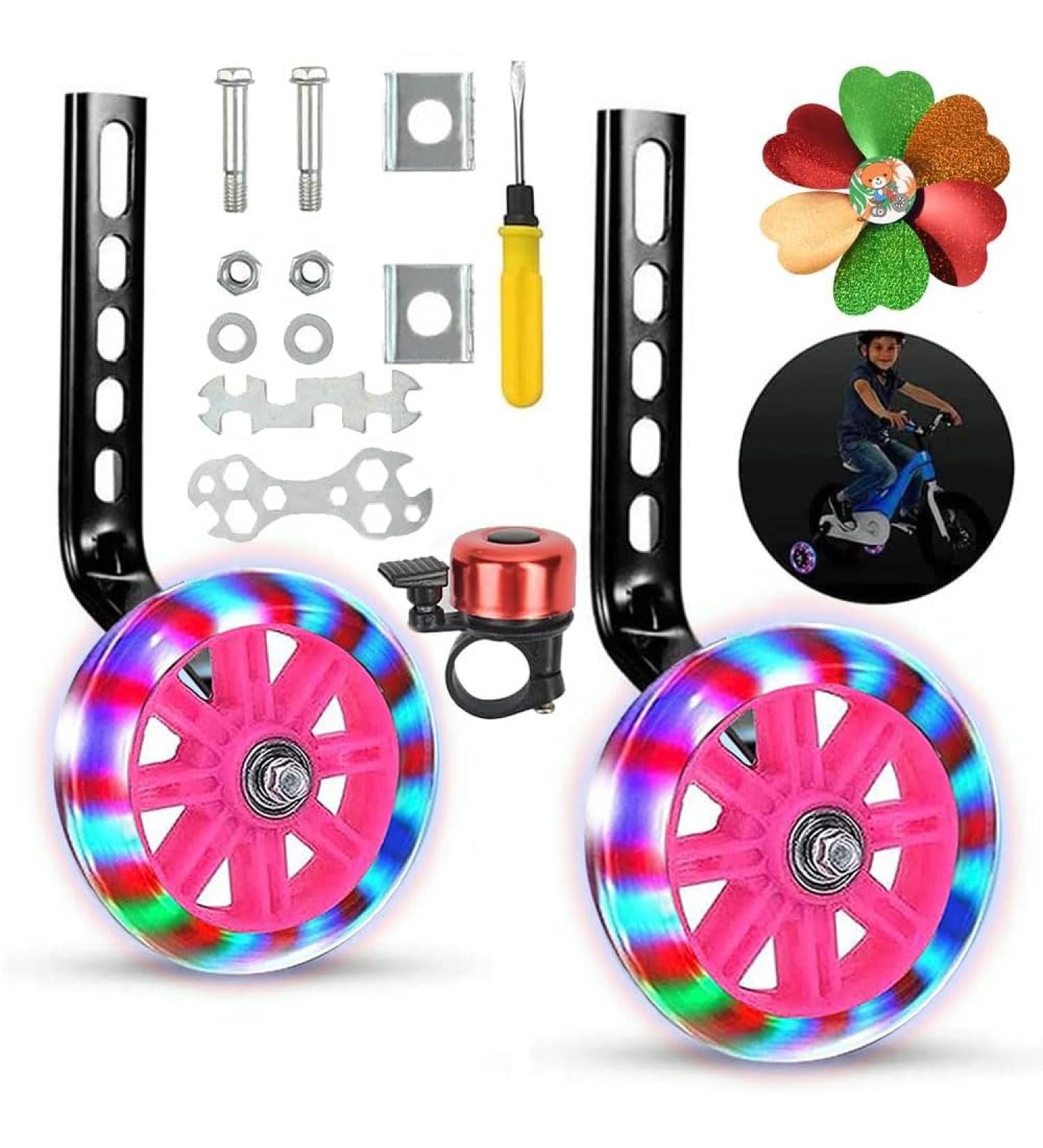 Anyingkai Bicycle Support Wheels - Kids & Adults Auxiliary Stability Wheels in Pink | Safe & Durable Support for Children's Bikes - Buy Online on GoSupps.com