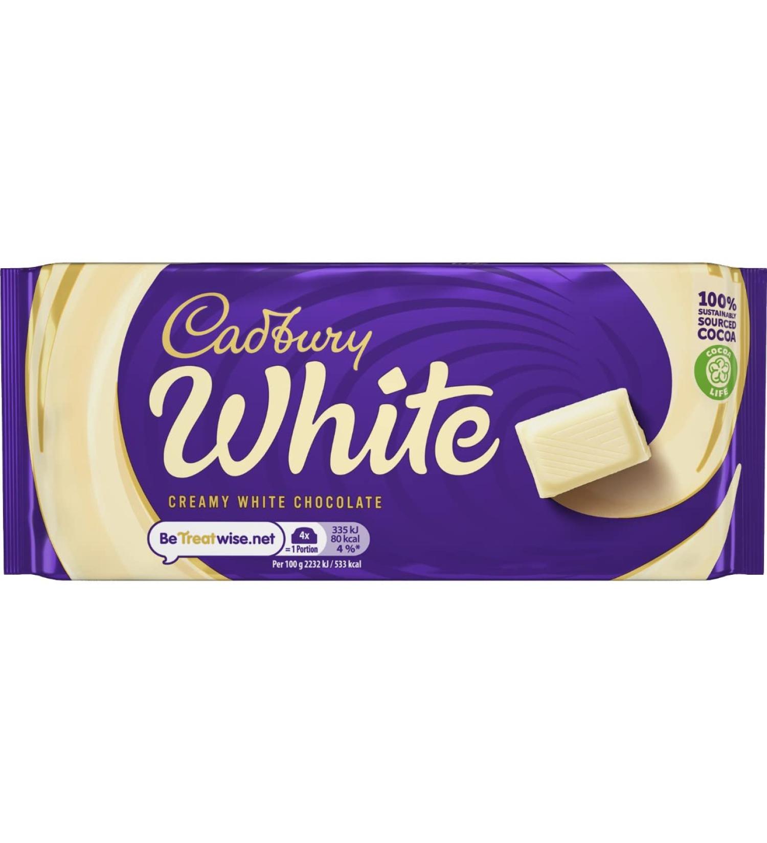  Cadbury Cadbury Creamy white chocolate bar 90g - Buy Online on GoSupps.com