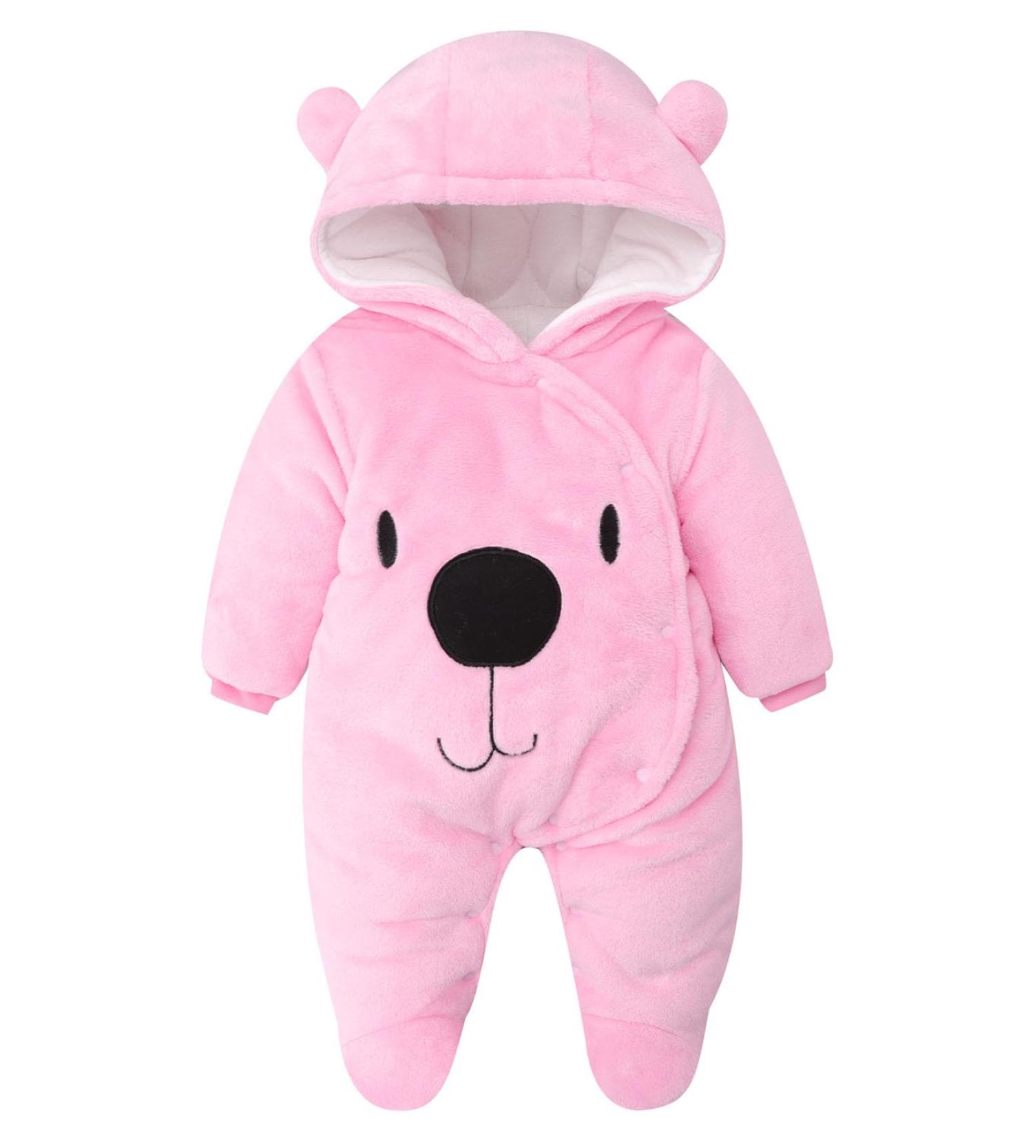 Hooded Flannel Baby Romper Snowsuit for Boys & Girls, 6-9 Months - Buy Online on GoSupps.com