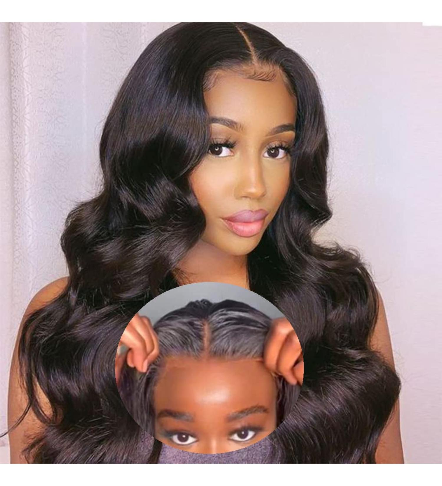 Ahaisy Body Wave Lace Front Wig | Pre Plucked Human Hair | No Glue Needed | 18 Upgraded HD Closure | Black Women - Buy Online on GoSupps.com