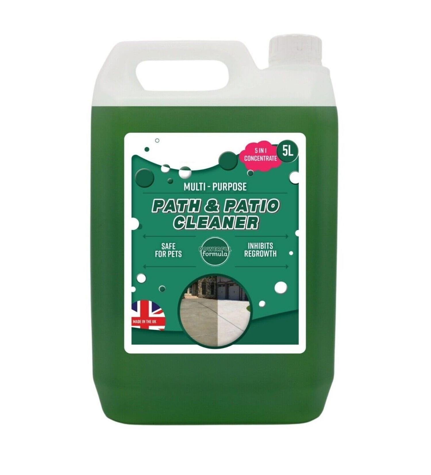 Path Patio Driveway Cleaner| Stone Concrete Bricks Tiles | Wet And Walk Away Green Stain Moss Algae Remover Prevents Regrowth | Easy to use | 5 Litre - Buy Online on GoSupps.com