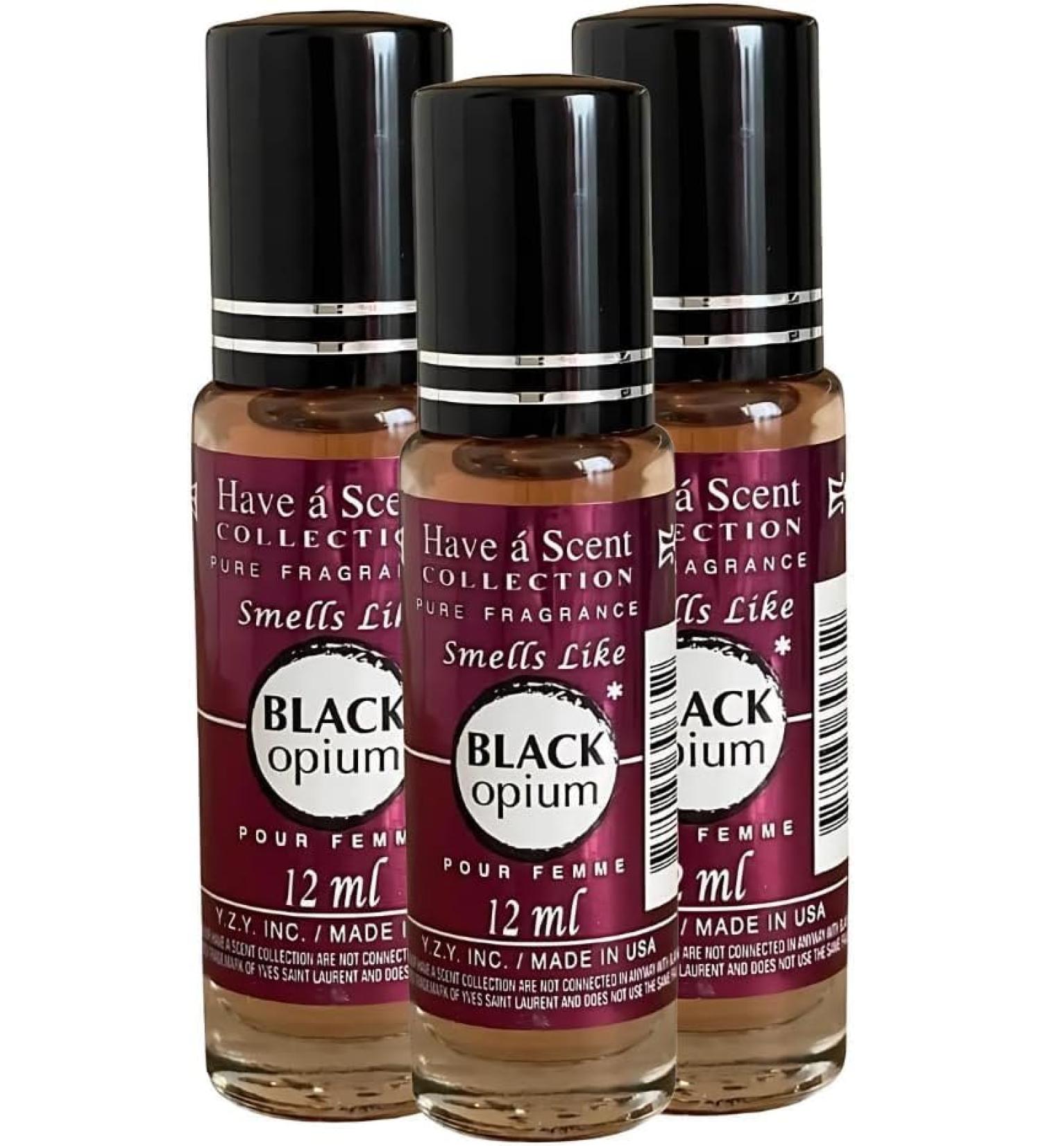 Body Oil Perfume Compatible with Blk Opium Scent Long-Lasting 12ml Roll-On (Pack of 3) BOPI