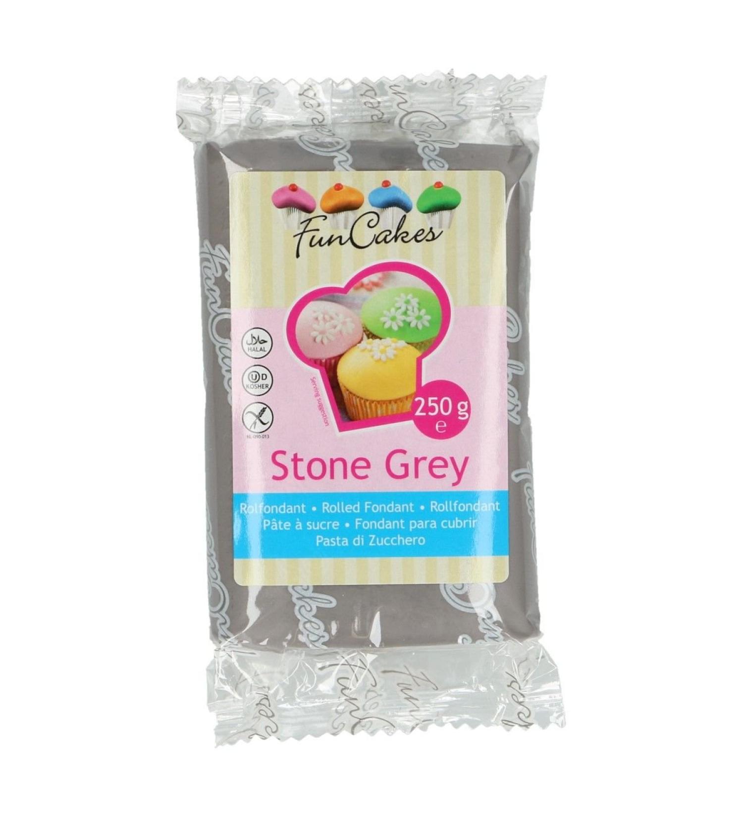 Funcakes Fondant - Stone Grau (250g) | Premium Baking Decoration | International Shipping Available - Buy Online on GoSupps.com