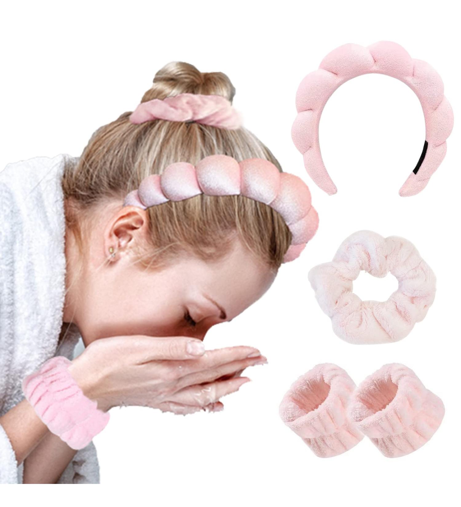 WINTACTICAL Set of 4 Women's Spa Headbands for Face Washing, Makeup Removal, Shower - Pink Hair Accessories - Buy Online on GoSupps.com
