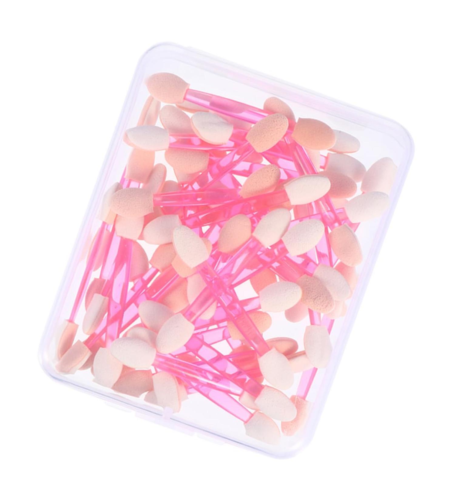 BIUDECO 50pcs Double Ended Eyeshadow Brush Liquid Foundation Makeup Face Powder Kit Eye Shadow Pink Emulsion - Buy Online on GoSupps.com