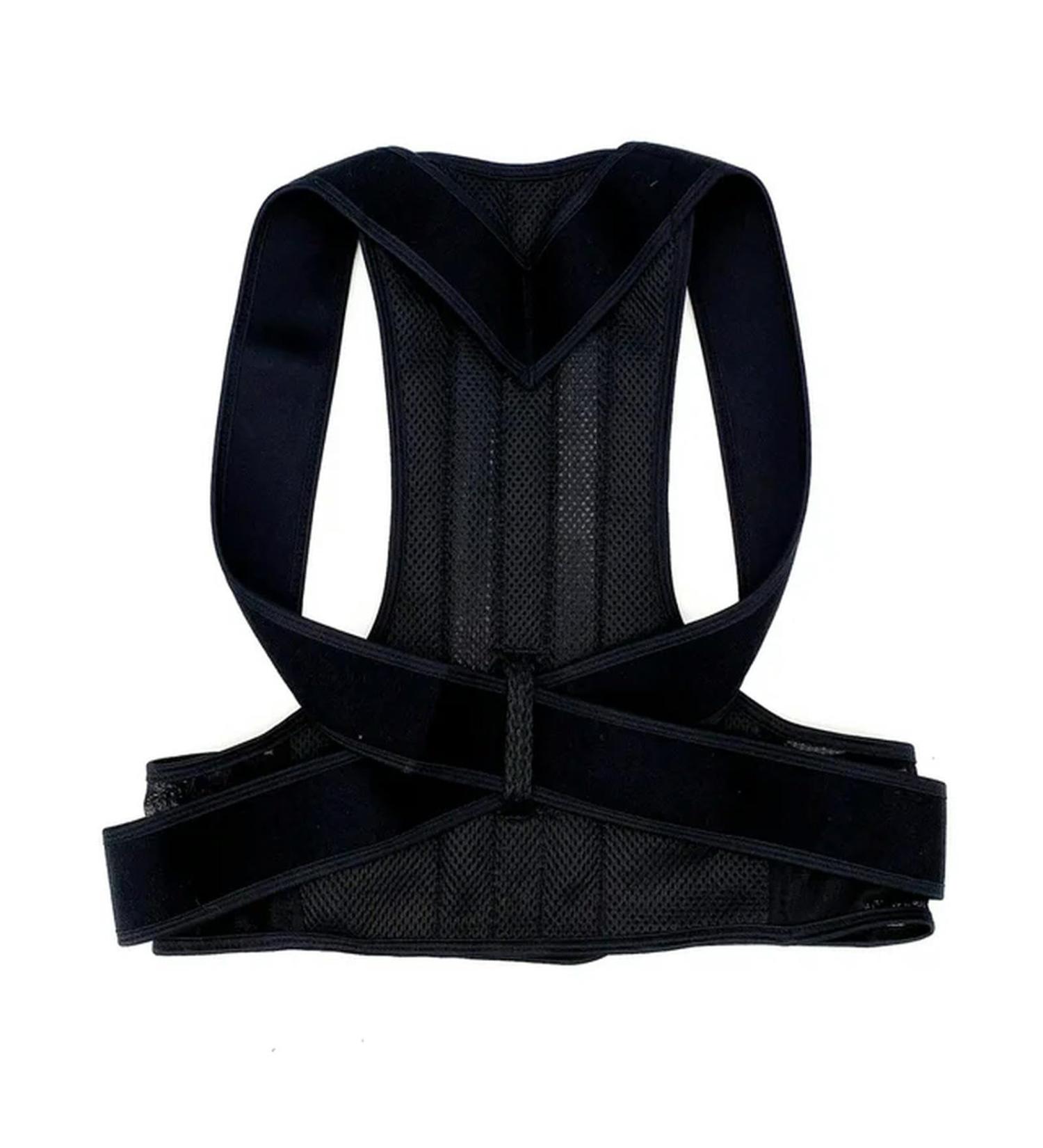 Back Waist Posture Corrector Adjustable Adult Correction Belt Waist Trainer Shoulder Lumbar Brace Spine Health Support Belt Vest Black Large - Buy Online on GoSupps.com