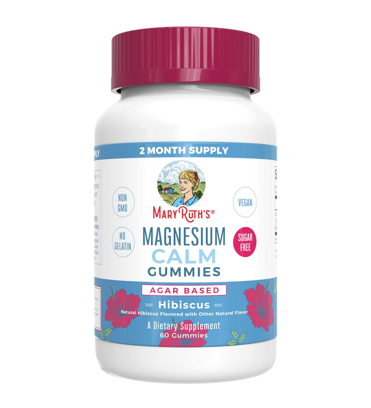 Magnesium Citrate Gummies by MaryRuth's | 2 Month Supply | Sugar Free | Magnesium Supplement | Calm Magnesium Gummies for Adults & Kids 4+ | Bone Nerve Gut Health | Vegan | Non-GMO | 60 Count Adult Gummies