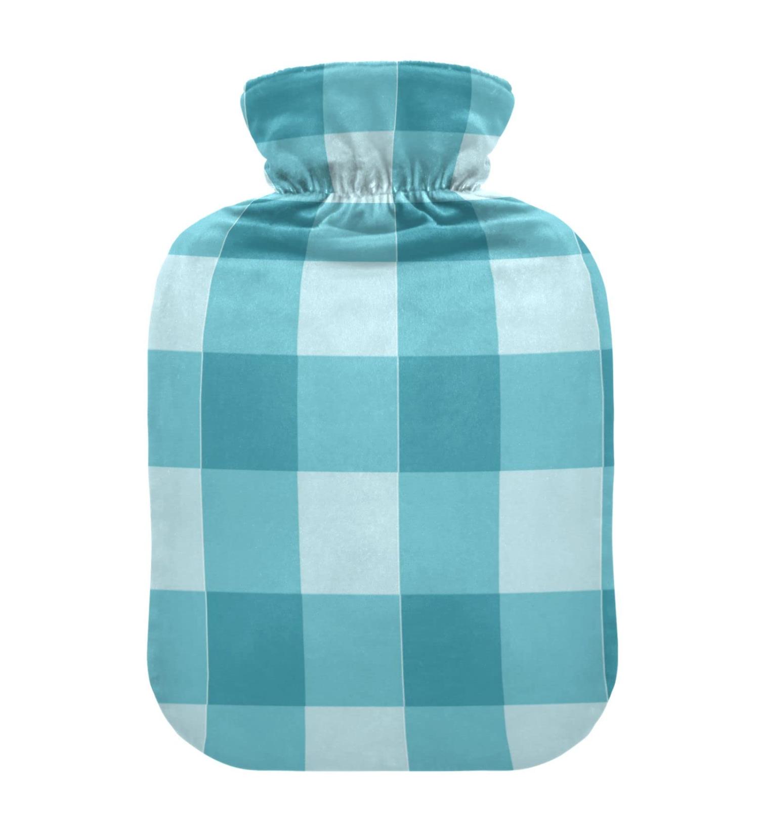 Durable 1L Heat Bottle - Blue Checked Heating Bag for Pain Relief | Ideal for Hands Feet Shoulders & Neck | Perfect for Cramps & Heat Therapy - Buy Online on GoSupps.com