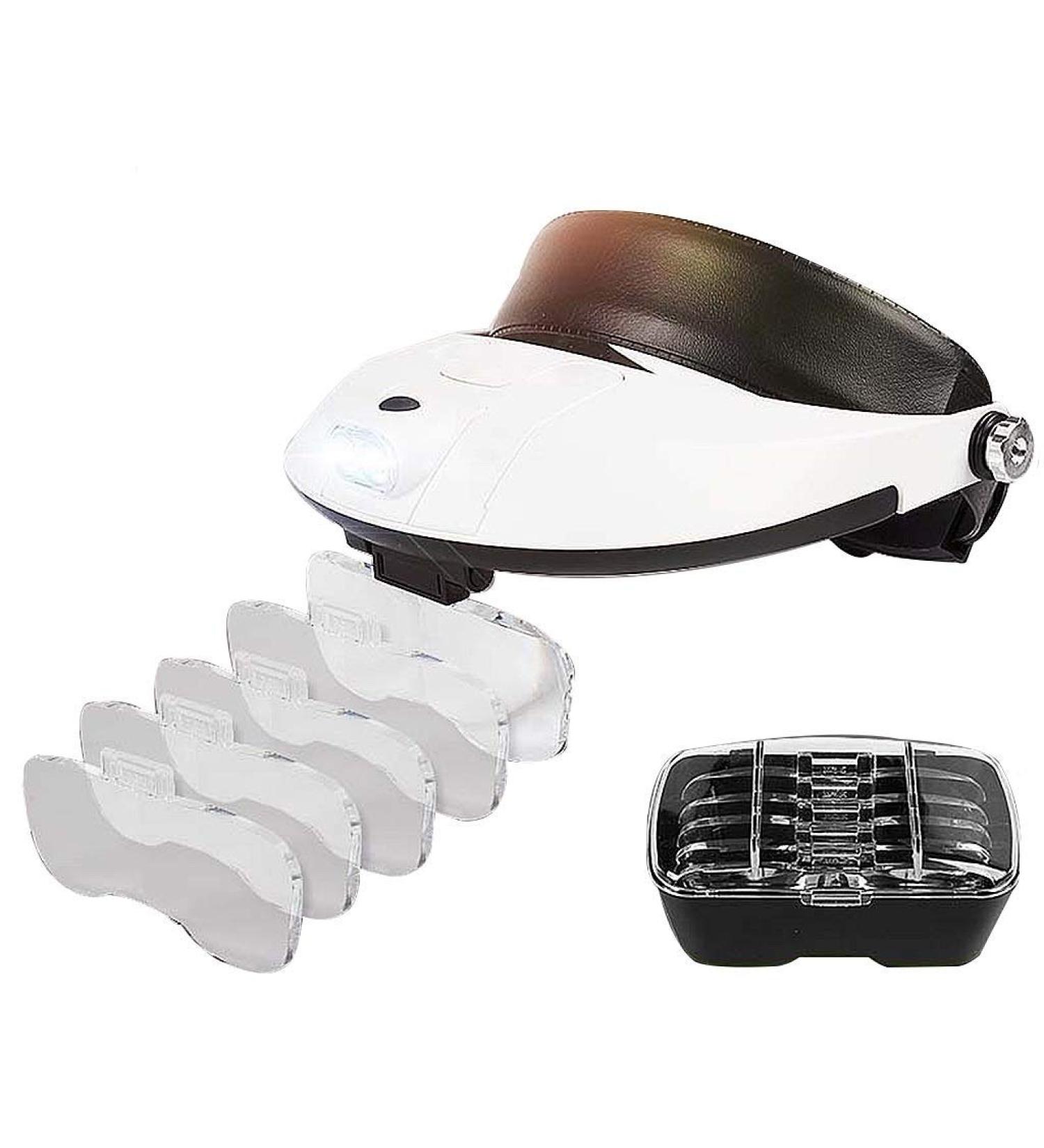 Magnifier Headband with LED Light Magnifying Glasses for Eyelash Extensions with 5 Different Lenses Magnifier for Reading Hands Free - Buy Online on GoSupps.com