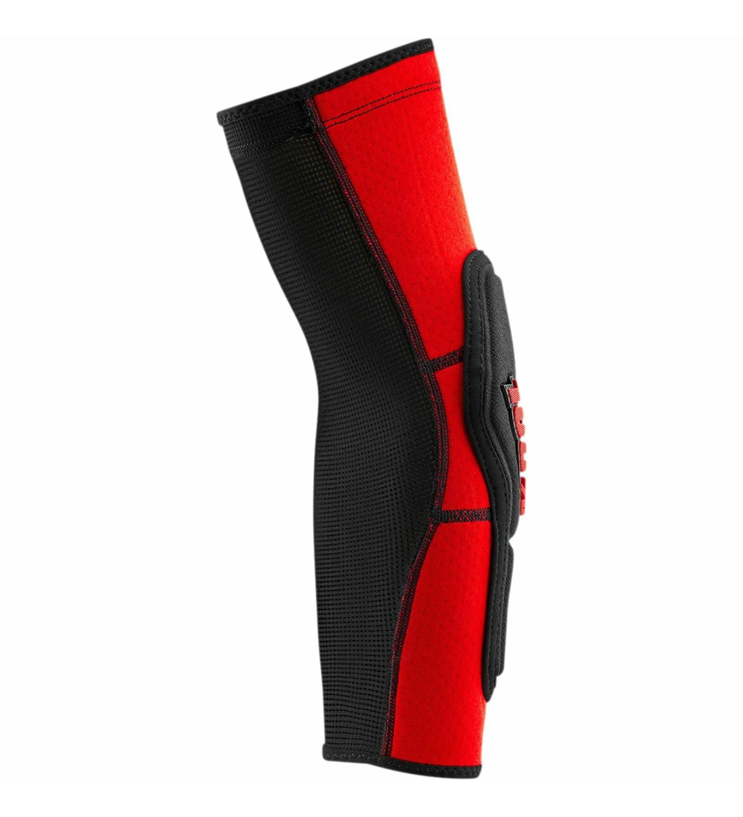 100% Ridecamp Mountain Biking Elbow Pad - MTB & BMX Protection - Ultralight Mesh On Sleeve with Built in Padding Red/Black Large