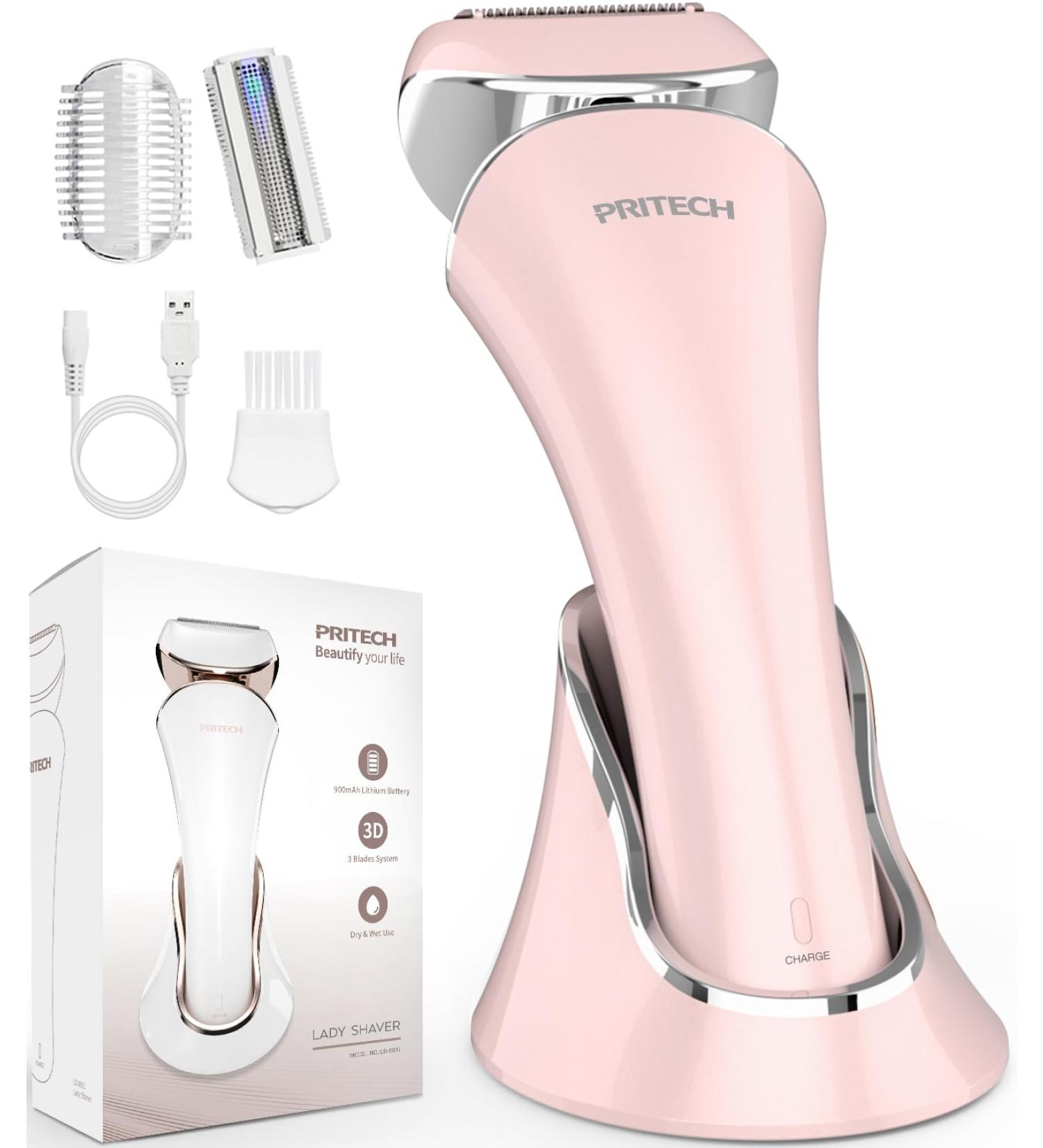 Rechargeable Electric Shaver for Women - USB Wet & Dry Razor for Legs Arms Underarms & Bikini - Buy Online on GoSupps.com
