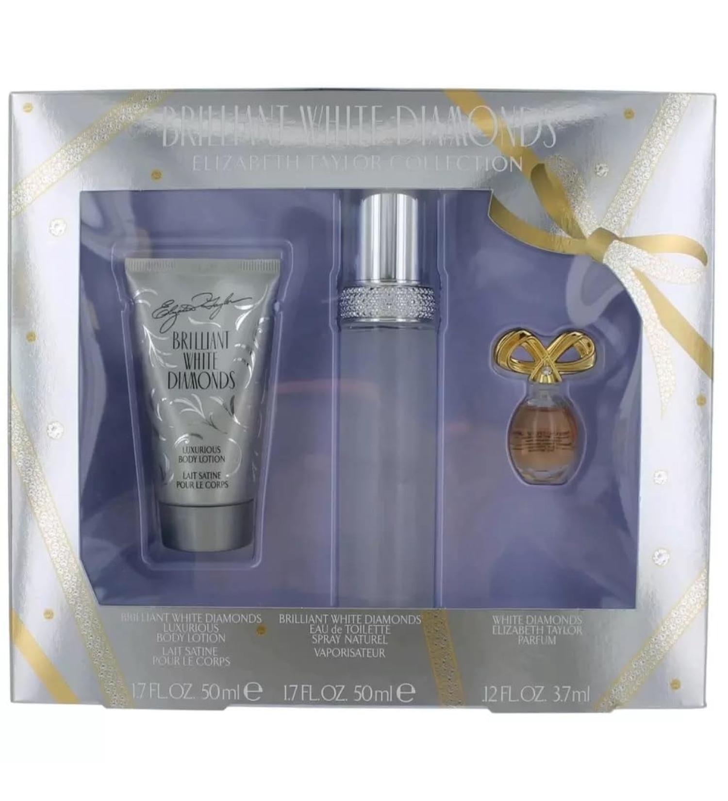 Elizabeth Taylor Brilliant White Diamonds Ladies Gift Set With Spray Body Lotion & Perfume - Buy Online on GoSupps.com