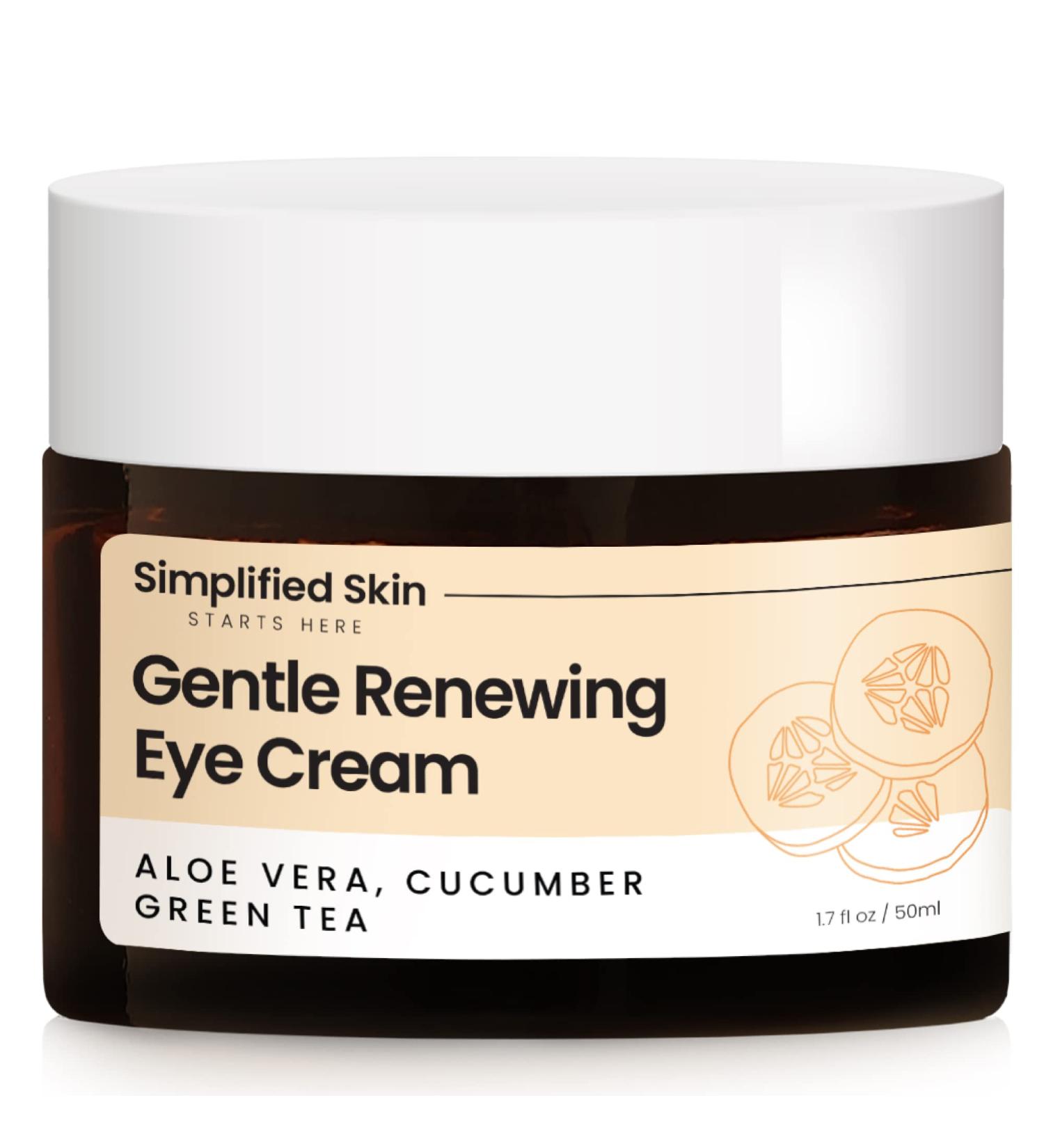 Simplified Skin Anti-Aging Eye Cream | Dark Circles, Wrinkles, Bags & Puffiness Treatment | Vitamin C, Hyaluronic Acid, Green Tea & Rosehip Oil | 1.7oz - Buy Online on GoSupps.com