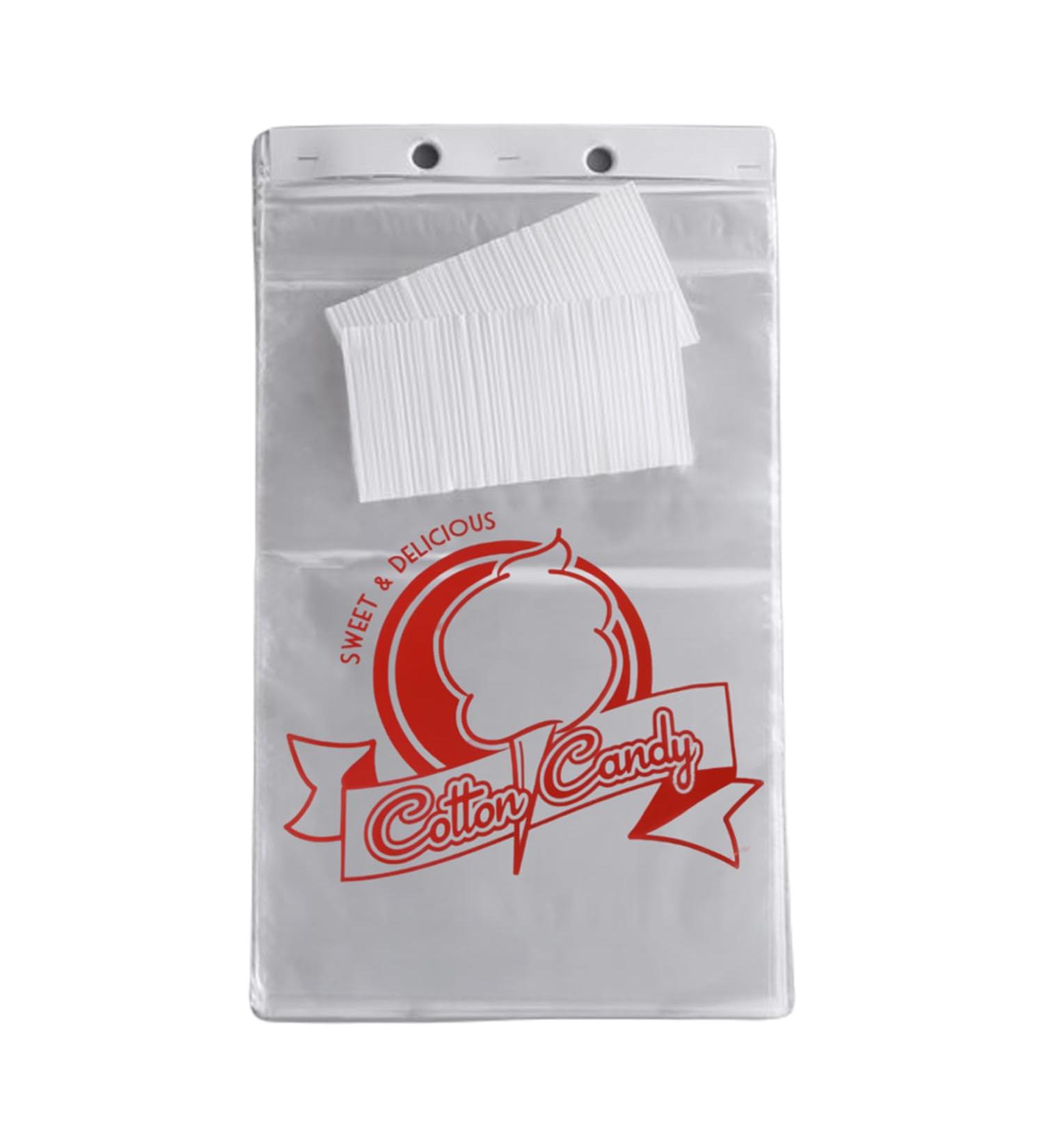 ZippySweets - Cotton Candy Bags with Twist Ties - 100 Pack Whimsical Design Printed Cotton Candy Design 11.5 x 18.5 Inches - Ideal Cotton Candy Packaging for Carnivals Events and Parties - Buy Online on GoSupps.com