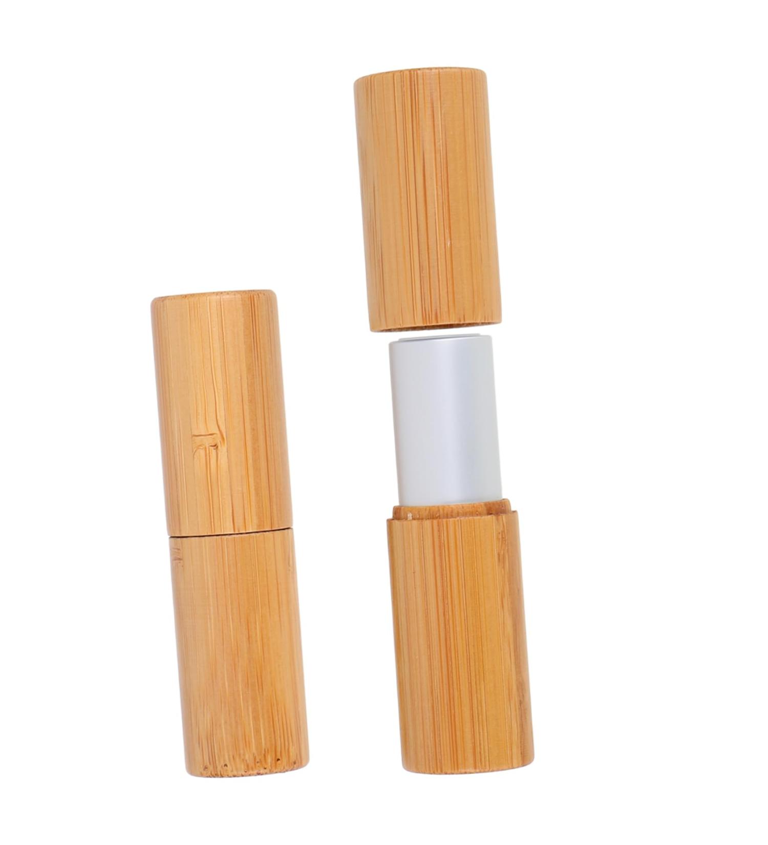  MAJORMENCH 2 Bamboo Lipstick Lip Gloss Container Empty and Refillable Lip Balm Tubes for DIY Makeup Portable Empty Tubes DIY Lipstick Container - Buy Online on GoSupps.com
