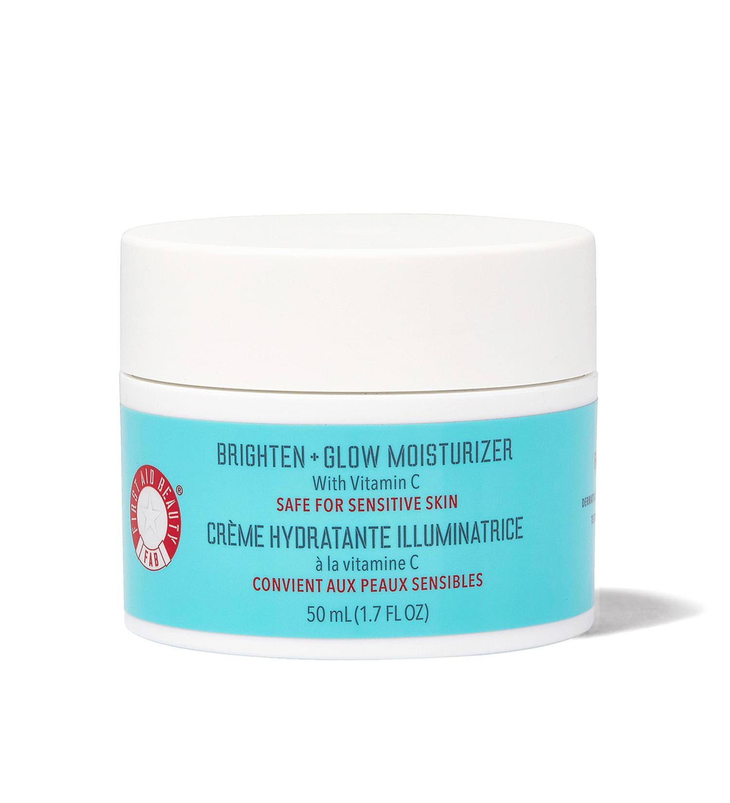 First Aid Beauty Brighten + Glow Moisturizer - Light Gel Cream with Vitamin C for Instant Radiance | 1.7 oz International Shipping Available - Buy Online on GoSupps.com