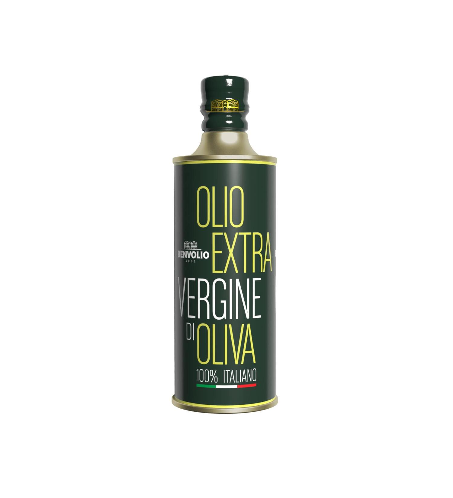 BENVOLIO 1938 Cold Pressed Extra Virgin Olive Oil - 500 ml - 100% ITALIAN Metallic Gourmet Bottle - Buy Online on GoSupps.com