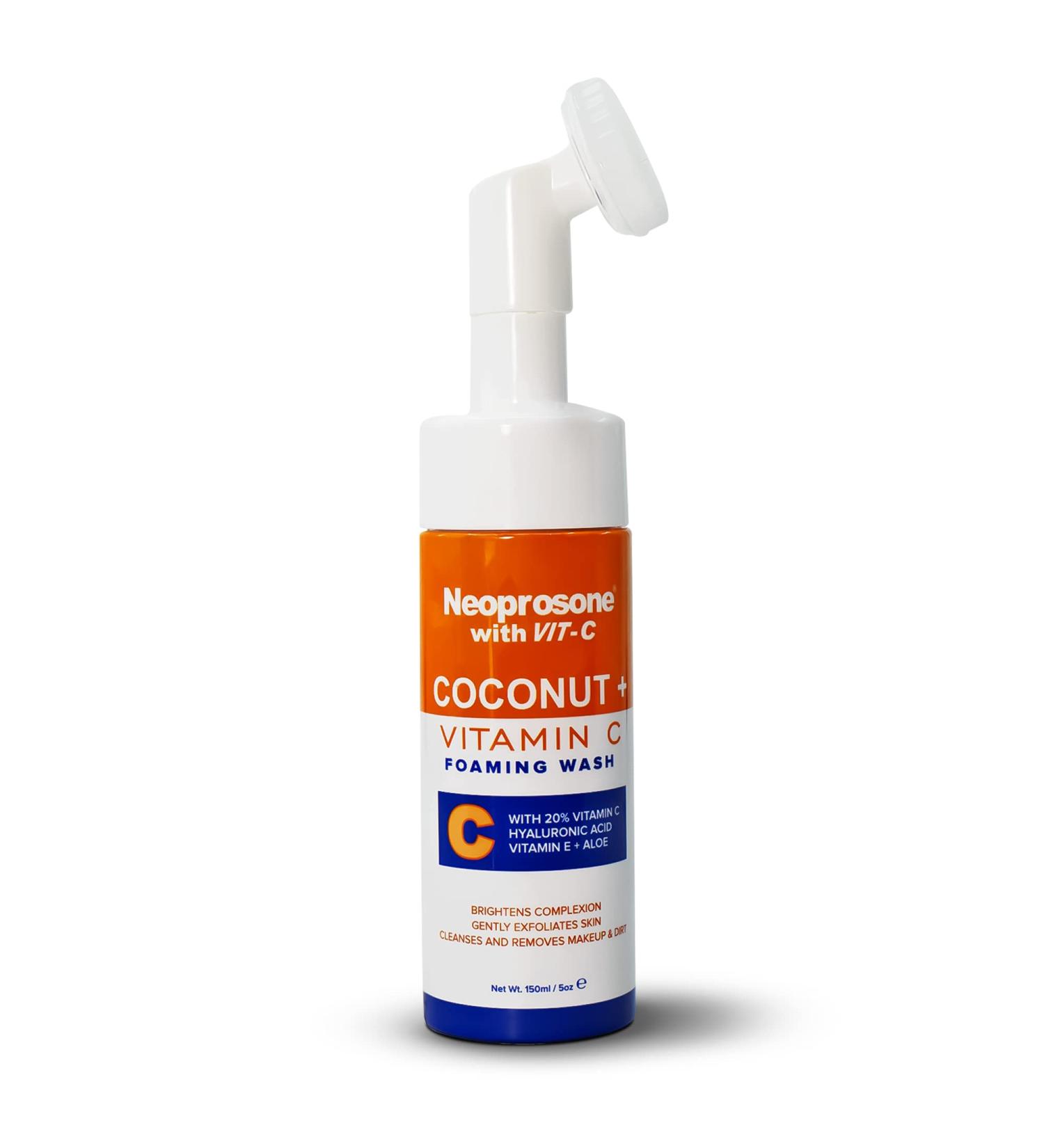 Neoprosone Skin Brightening Foaming Face Wash - 5 fl oz / 150 ml - Acne Face Wash Gentle Facial Cleanser for Oily Sensitive Normal Skin with Aloe Vera Coconut Oil - Buy Online on GoSupps.com