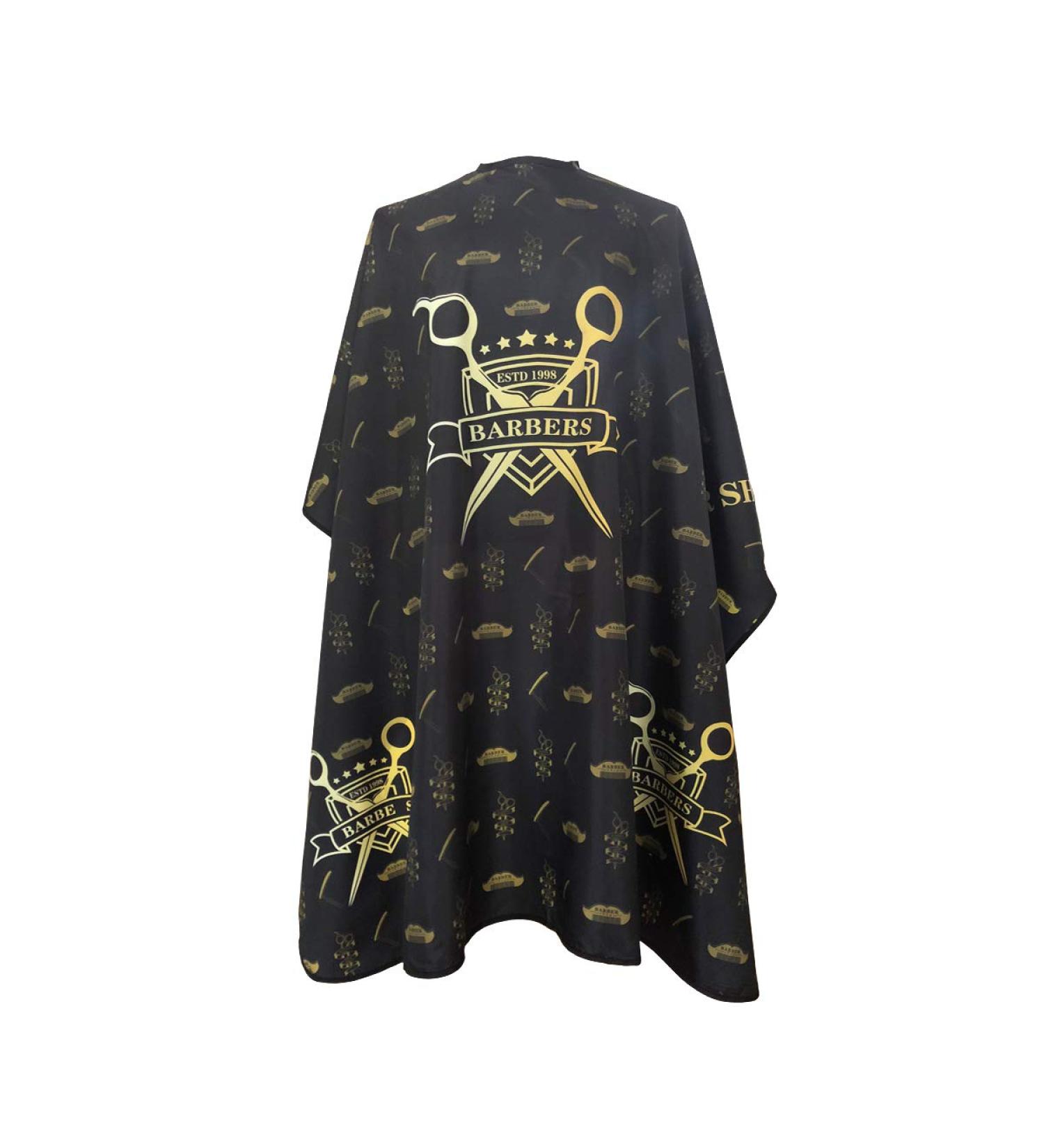 Professional Barber Capes for Men - Waterproof Hair Cutting Cape with Metal Snap Closure - Large 63 x 56 Black & Gold Salon Cape - Buy Online on GoSupps.com