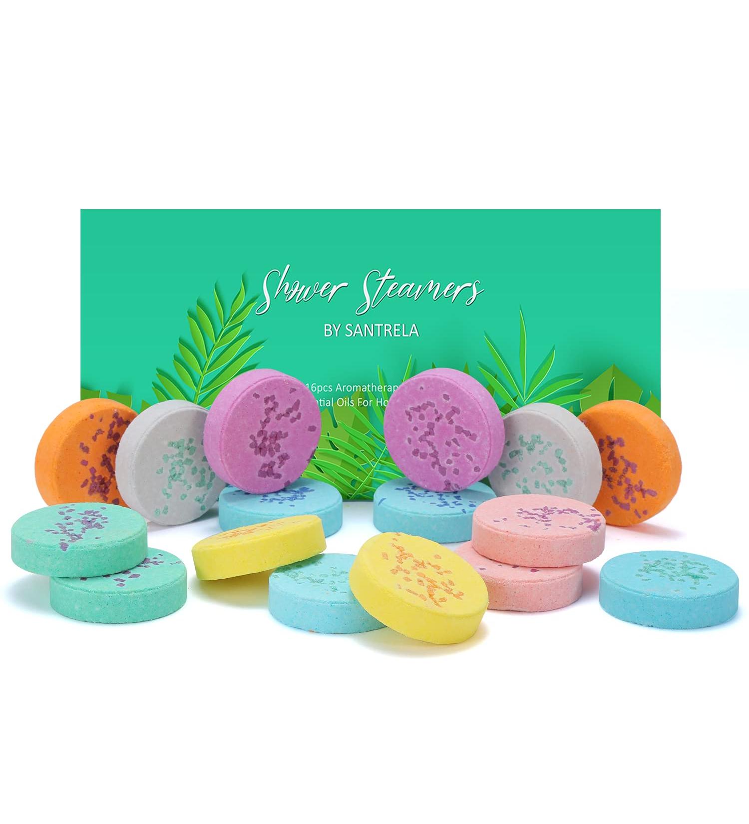 Shower Steamers Aromatherapy Gift Set - 16PCs Shower Bombs for Stress Relief & Relaxation - Ideal Gift for Women and Men - Perfect for Her Birthday, Mother's Day, Christmas - Green Scents - Buy Online on GoSupps.com