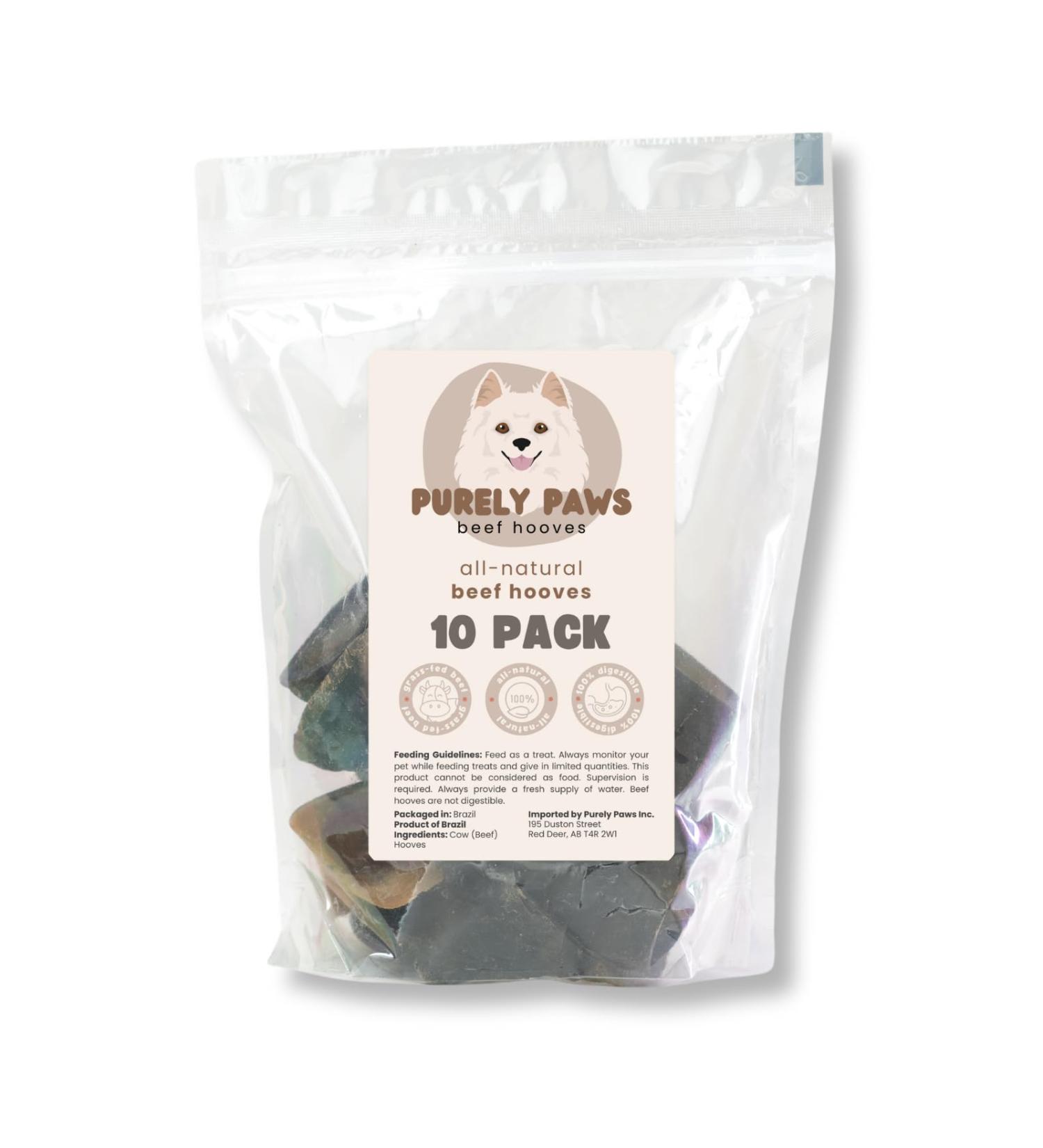 Purely Paws All-Natural Beef Hooves - Safe Digestible Dog Chews - Long-Lasting Low-Odour Rawhide Free - (10 Pack) - Buy Online on GoSupps.com