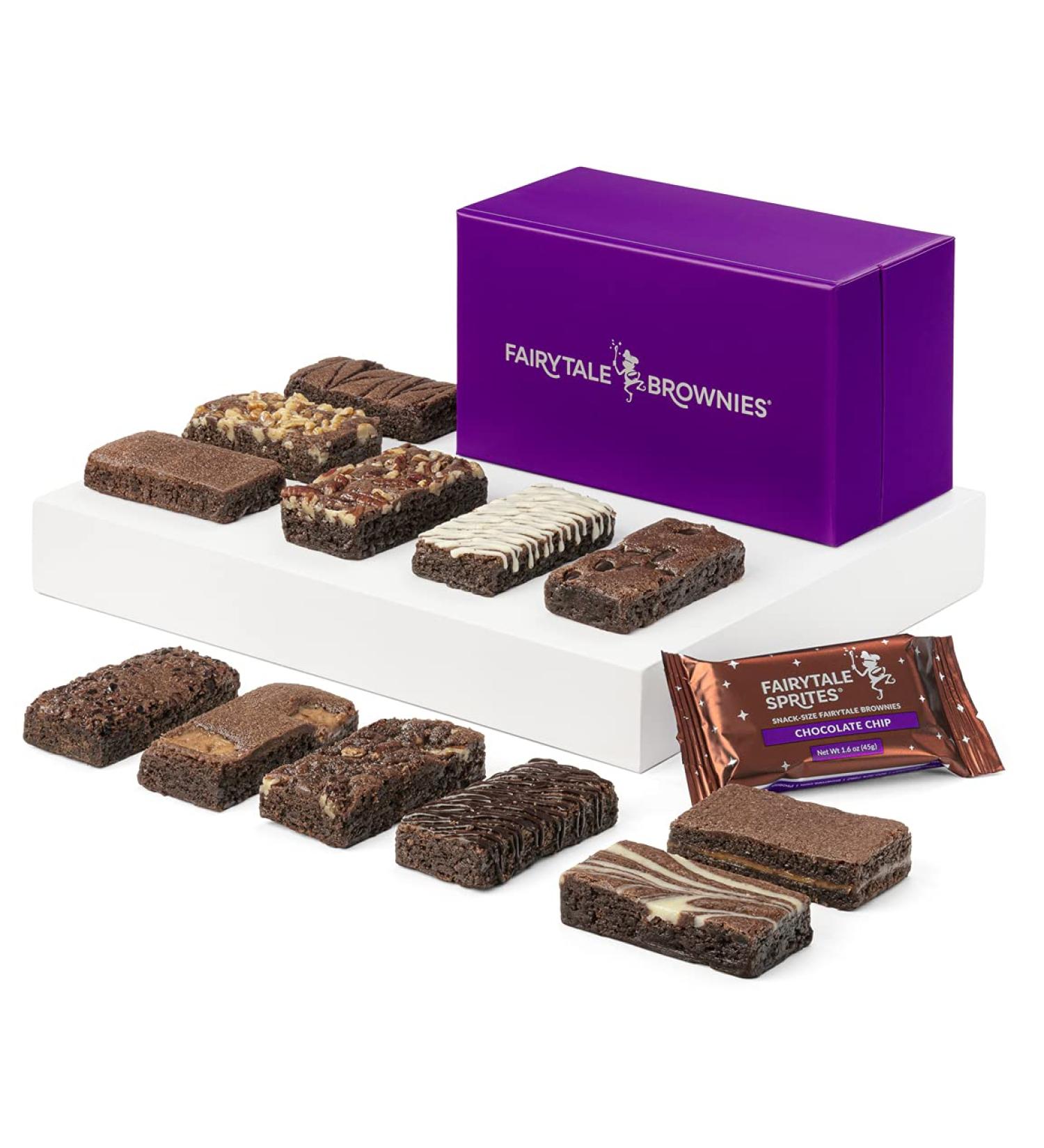 Fairytale Brownies Sprite Dozen Individually Wrapped Gourmet Chocolate Food Gift Basket - 3 Inch x 1.5 Inch Snack-Size Brownies - 12 Pieces - Item HF212 12 Count (Pack of 1)