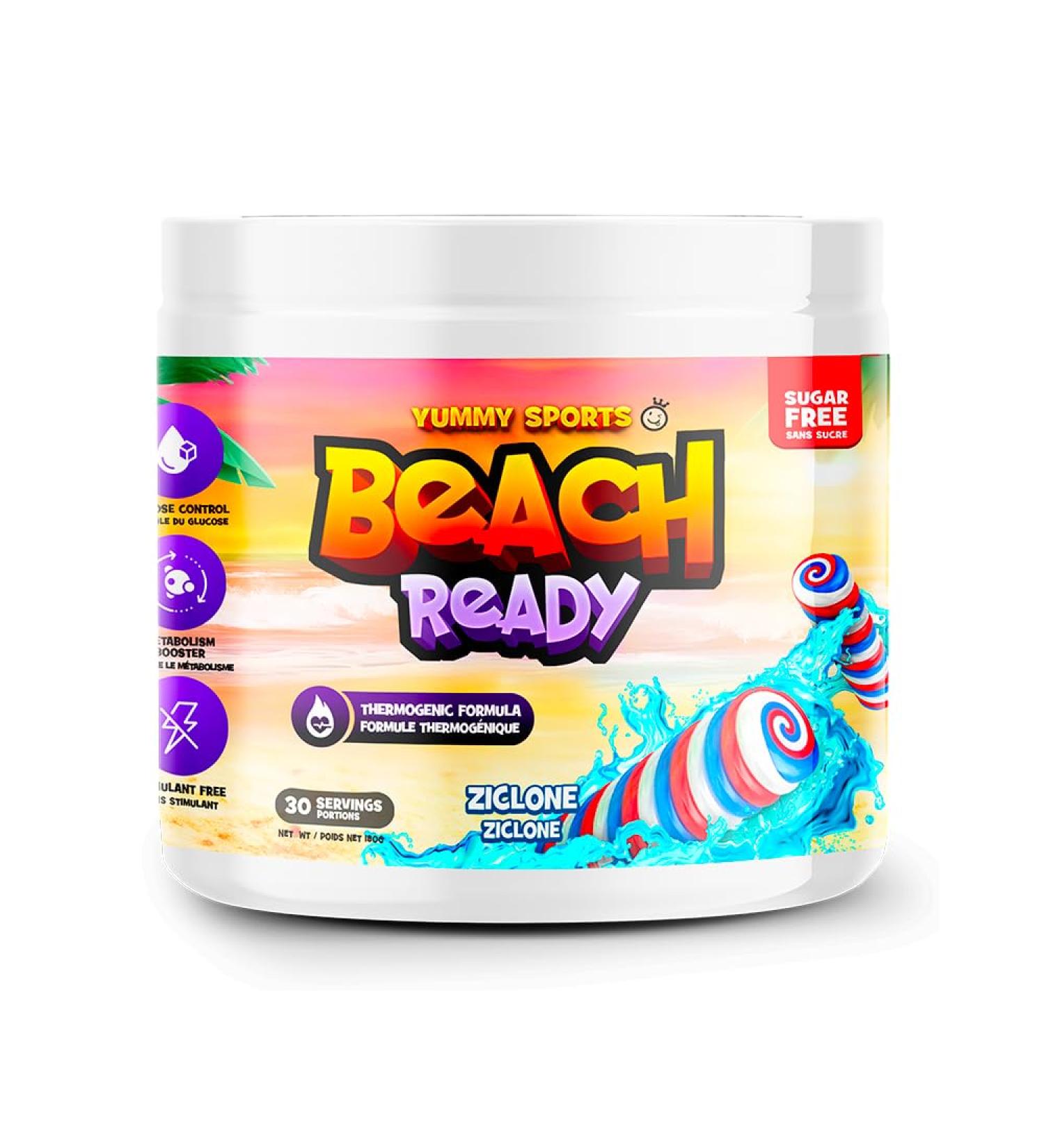 Yummy Sports Beach Ready Fat Burner Supplement - Stimulant Free Pre Workout Powder For Men & Women - Promote Weight Loss Improves Metabolism - 180g 30 Serving - Ziclone - Buy Online on GoSupps.com