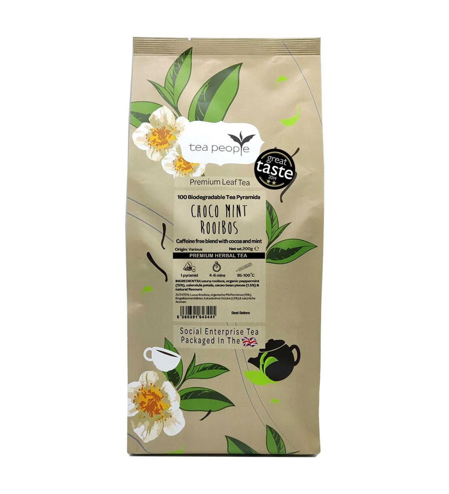 Tea People Choco Mint Rooibos 100 Tea Pyramids Choco Mint 1 Count (Pack of 1)