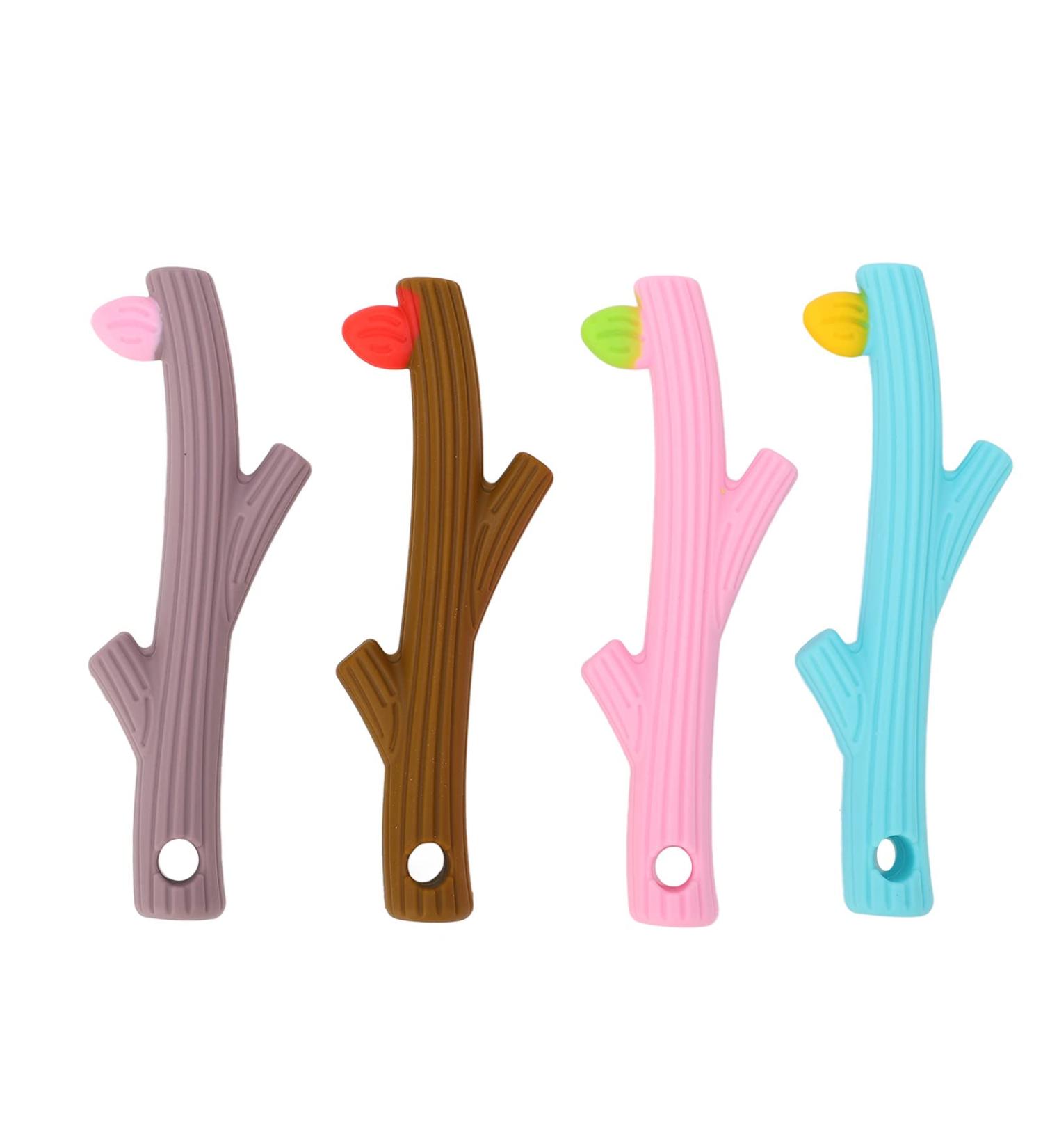 4Pcs Teether Tubes Soft Silicone Teething Tubes Baby Soothing Teether Toy Baby Teething Toy Teether Chewing Tube Food Grade Silicone Set Kit for Infant - Buy Online on GoSupps.com
