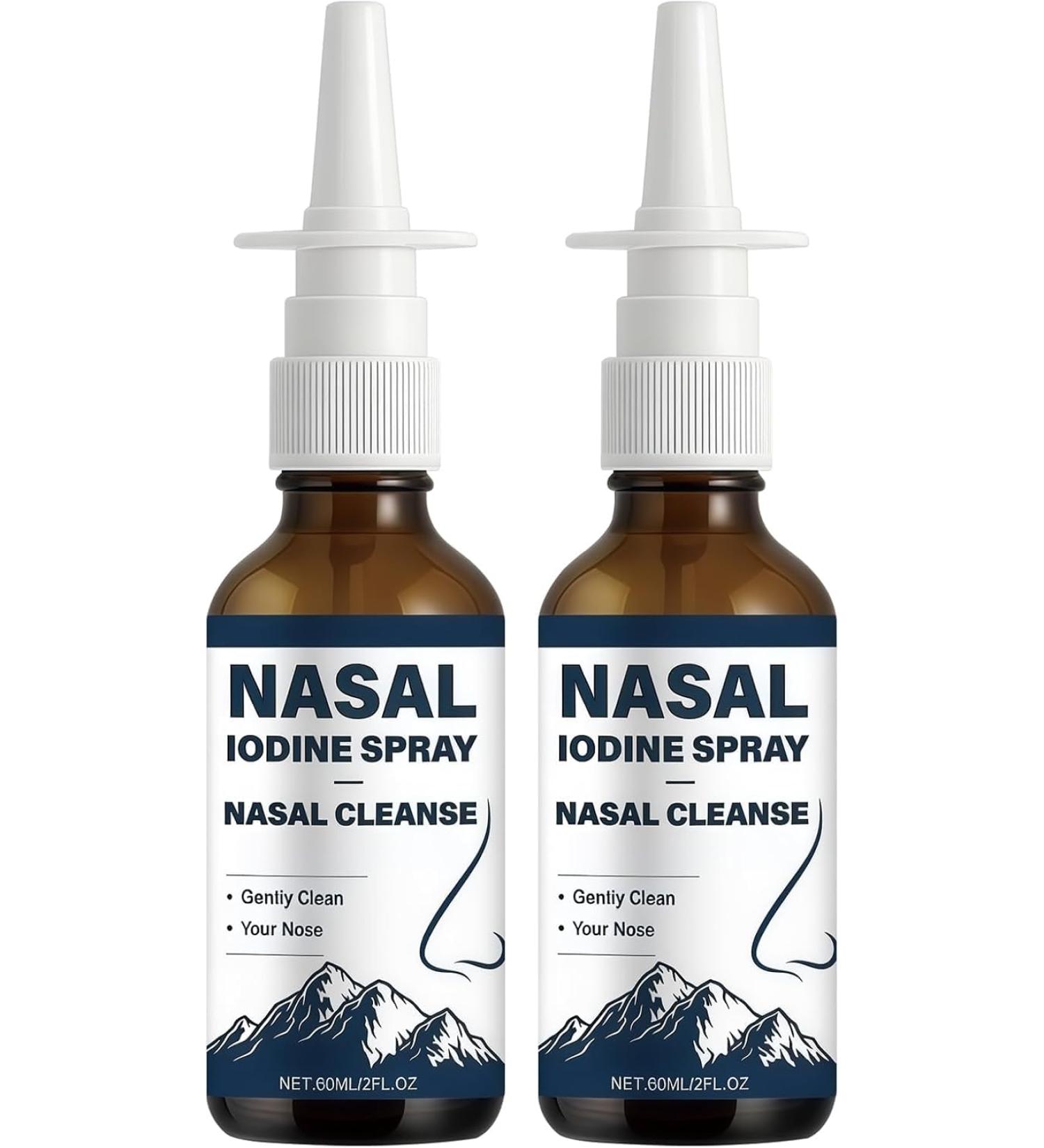 Lmoy Lodine Nasal Spray Daily Nasal Cleanse & Care Mist with Iodine & Fulvic Acid for Dry Air Travel & Daily Use (2PCS*60ML) - Buy Online on GoSupps.com