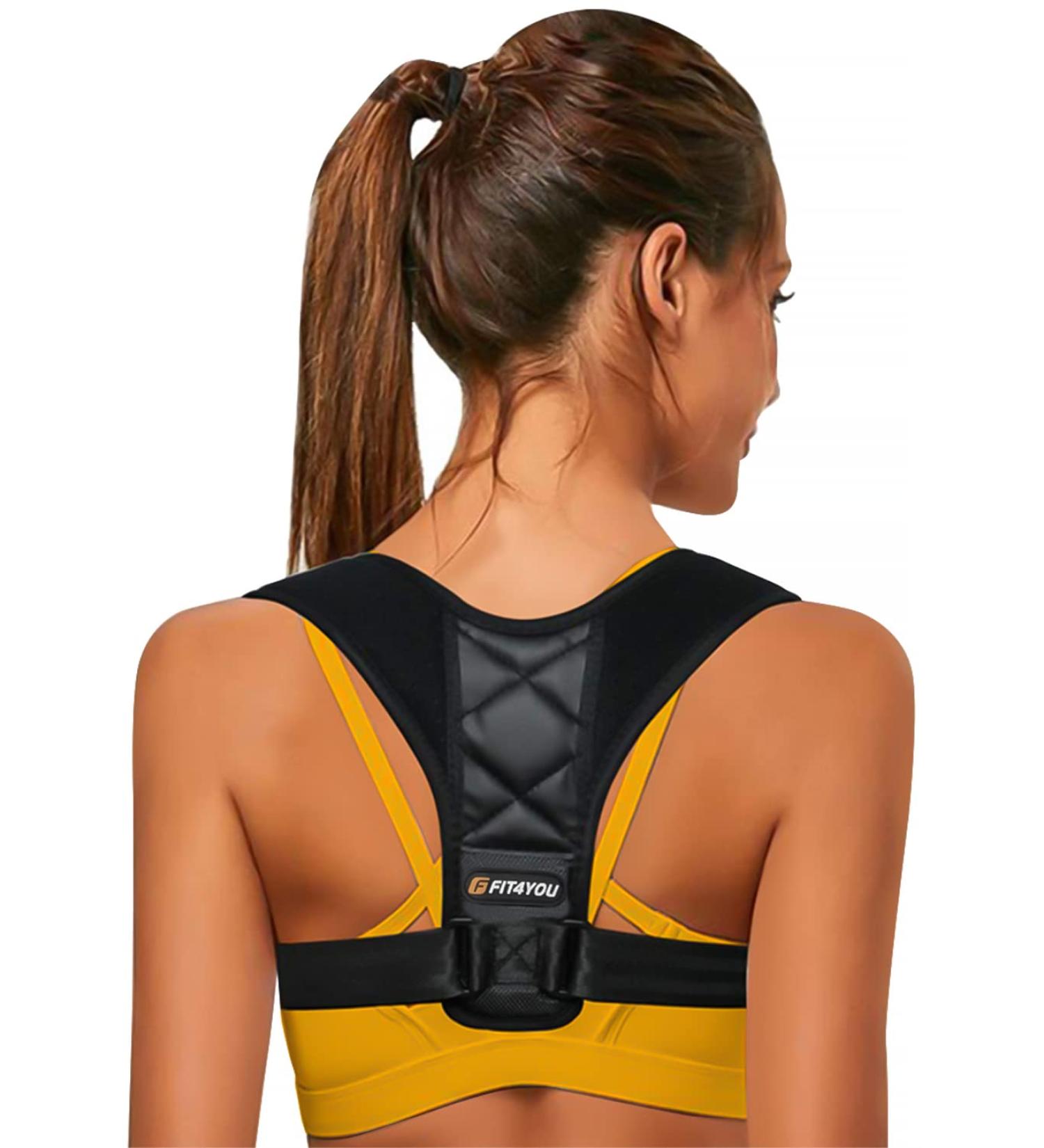 HALLWAY STORIES Back Brace Posture Corrector for Women and Men | Adjustable Upper Back Straightener & Shoulder Brace | Neck Pain Relief (25-50 ) - Buy Online on GoSupps.com