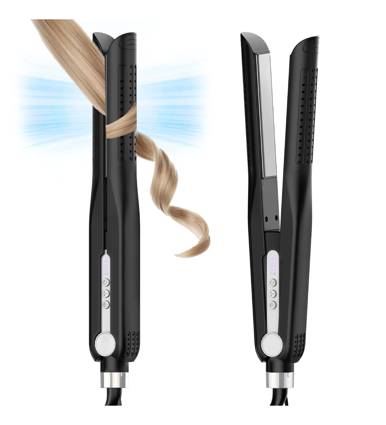 SKIMI Airflow Styler - Titanium Flat Iron & Curling Wand with Cooling Air Vents 5 Heat Settings & Dual Voltage for Professional Styling - Buy Online on GoSupps.com