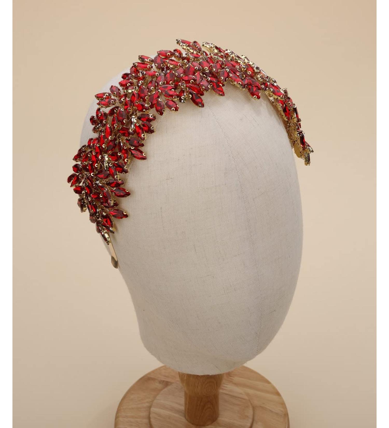 Sither Bridal Crystal Headband | Large Silver Headpiece for Bride | Prom Hair Accessories | Red Hair Clip for Wedding Party Gift - Buy Online on GoSupps.com