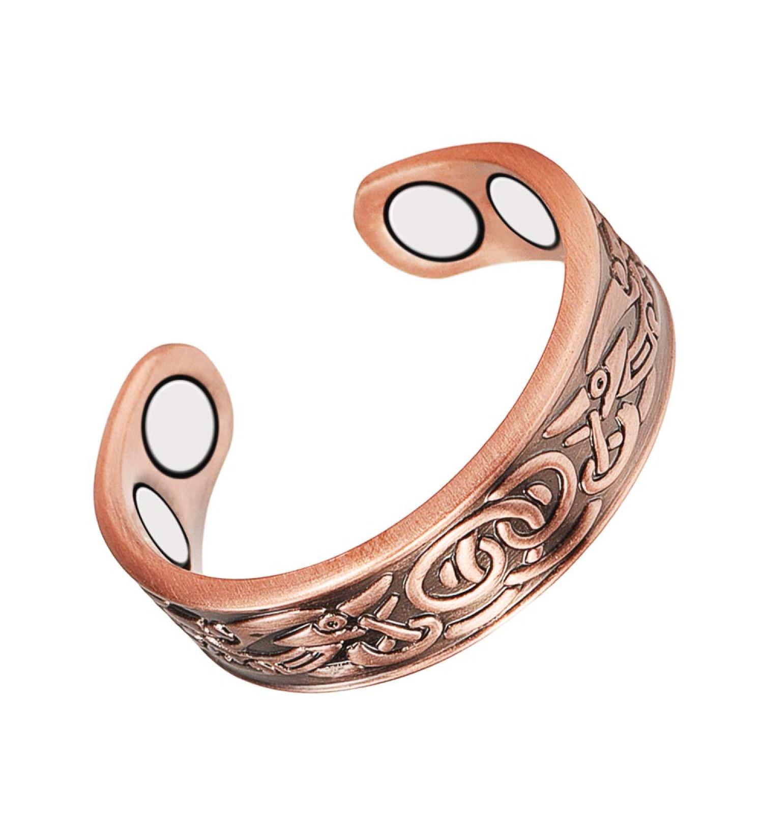 EnerMagiX Magnetic Copper Rings for Women & Men Ultra Strength Magnets 99.99% Solid Pure Copper Adjustable (0915) - Buy Online on GoSupps.com