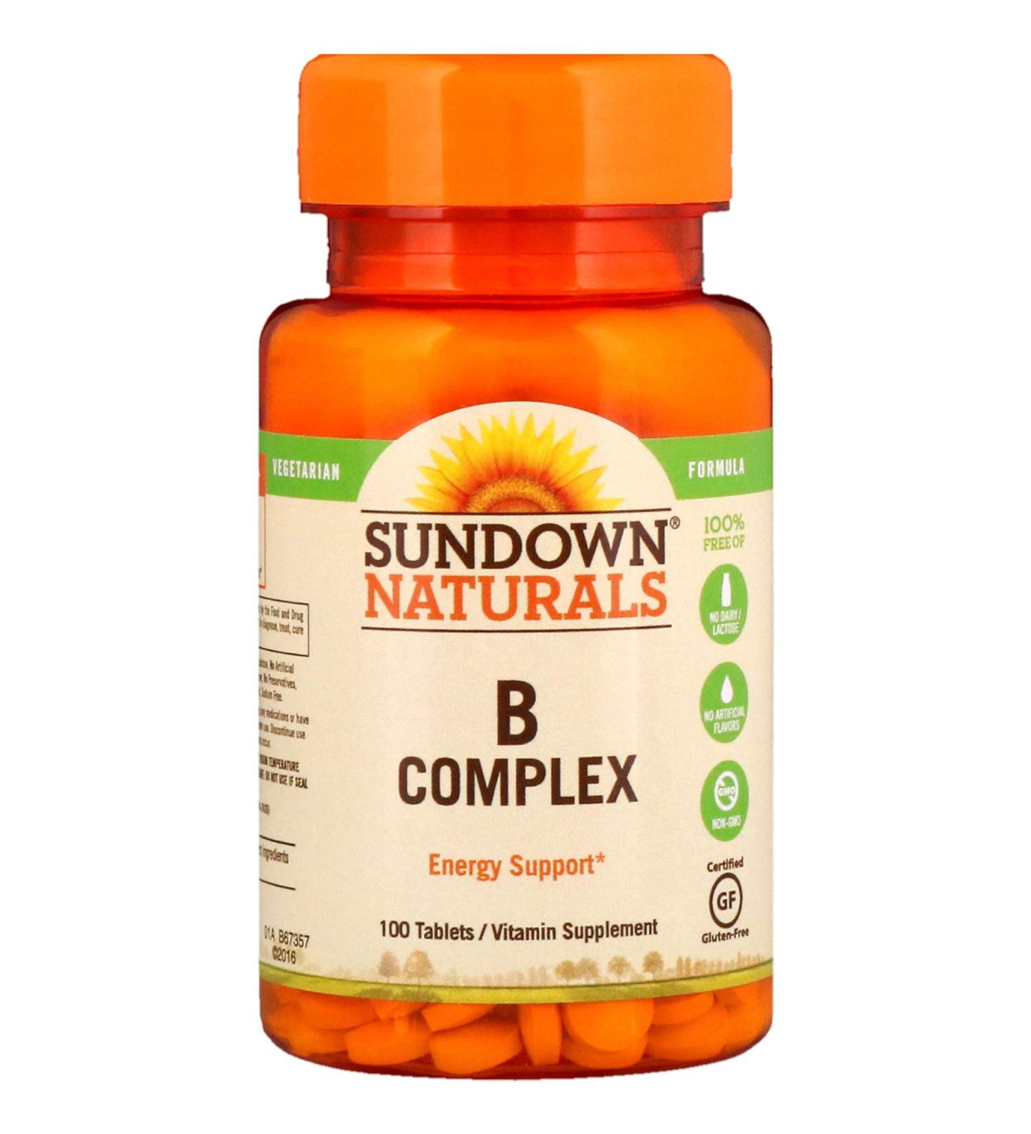 Sundown Naturals B-Complex Energy Support 100 Tablets - 1 Pack - Buy Online on GoSupps.com