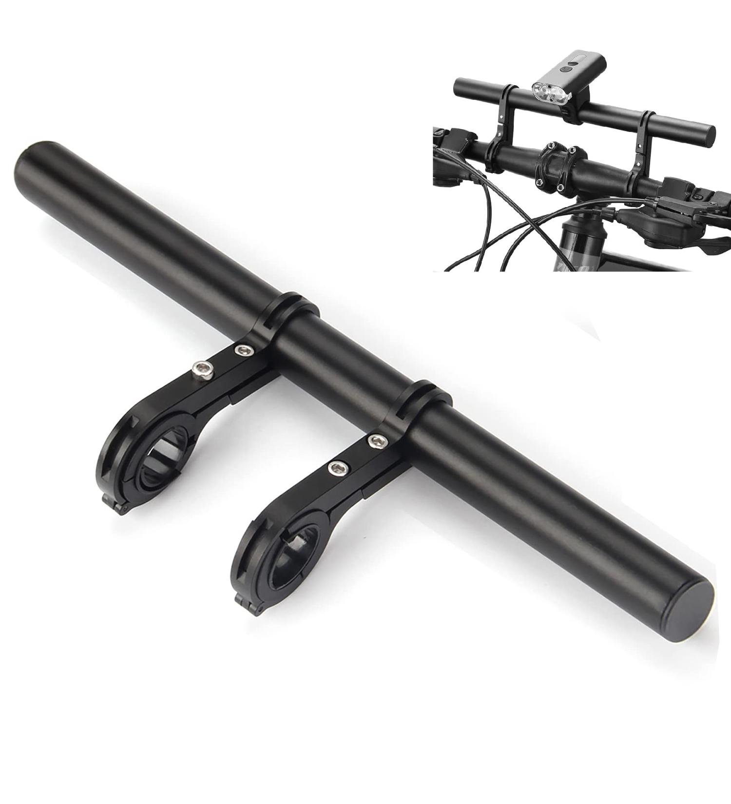 Bike Double Handlebar Extender 11.8in Aluminum Alloy Long Bracket for Mounts, Headlights, Phone - Fits 31.8mm/25.4mm Caliber - Buy Online on GoSupps.com