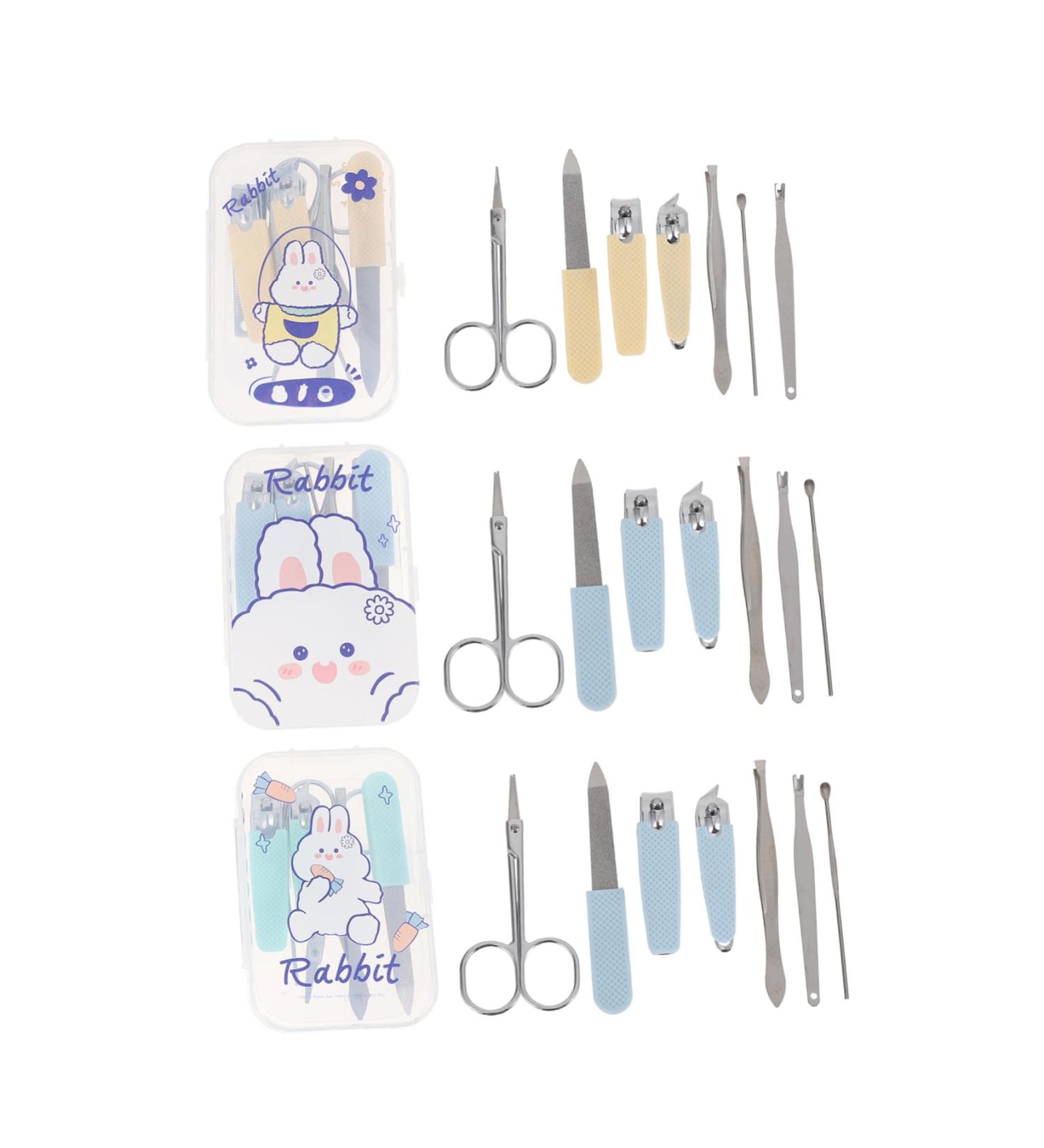 FOMIYES 3 Sets Nail Set Nail Pliers Trimmer Nail File Head Portable Nail Clipper Finger Nails Art Plier Gel Manicure Kit Pedicure Kit for Toenail Cosmetic Baby Pusher Stainless Steel - Buy Online on GoSupps.com