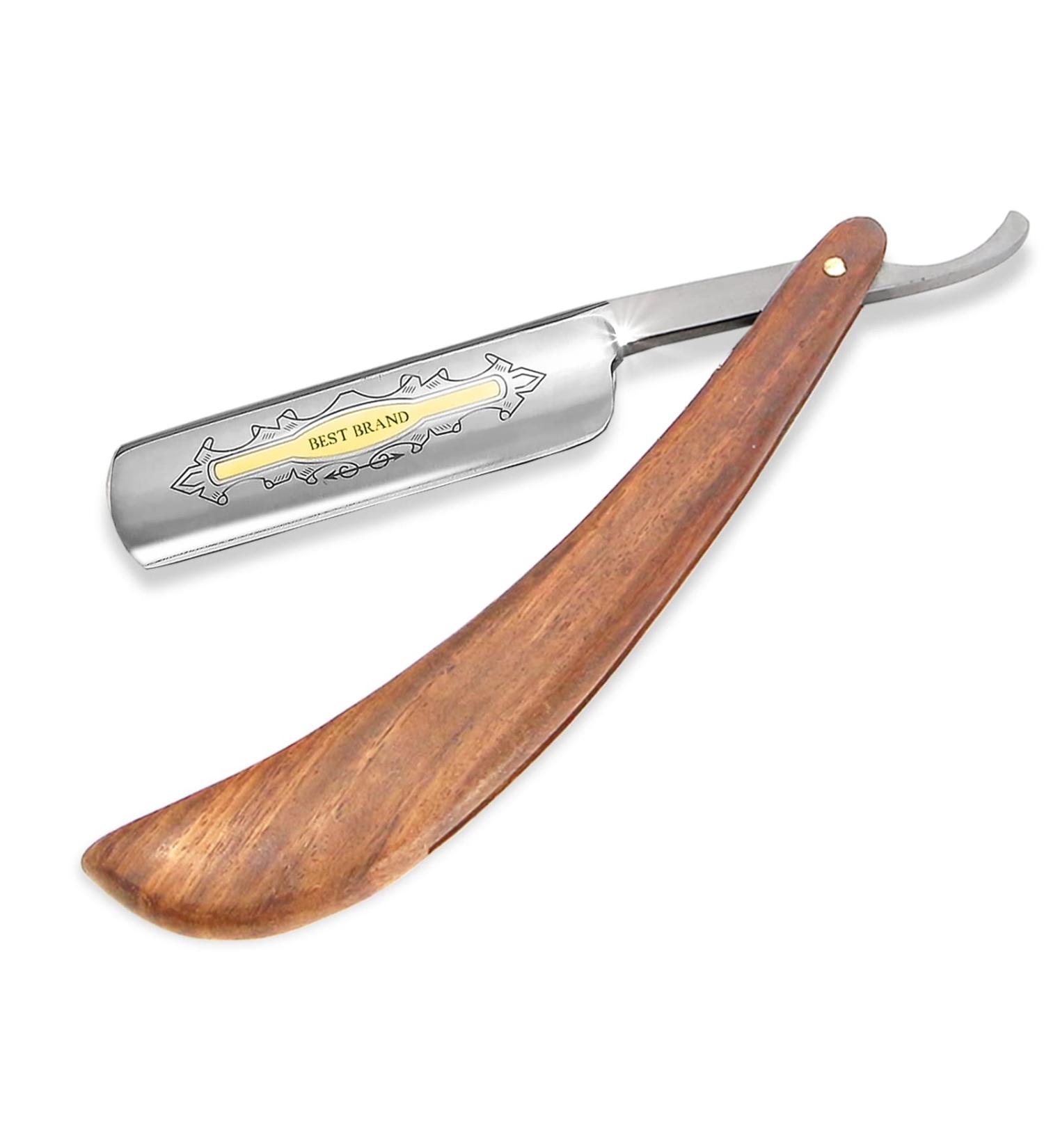 Luxury Gold Etched Straight Razor | Premium Precious Wood Shaft | Classic Wet Shaving Experience - International Shipping Available - Buy Online on GoSupps.com