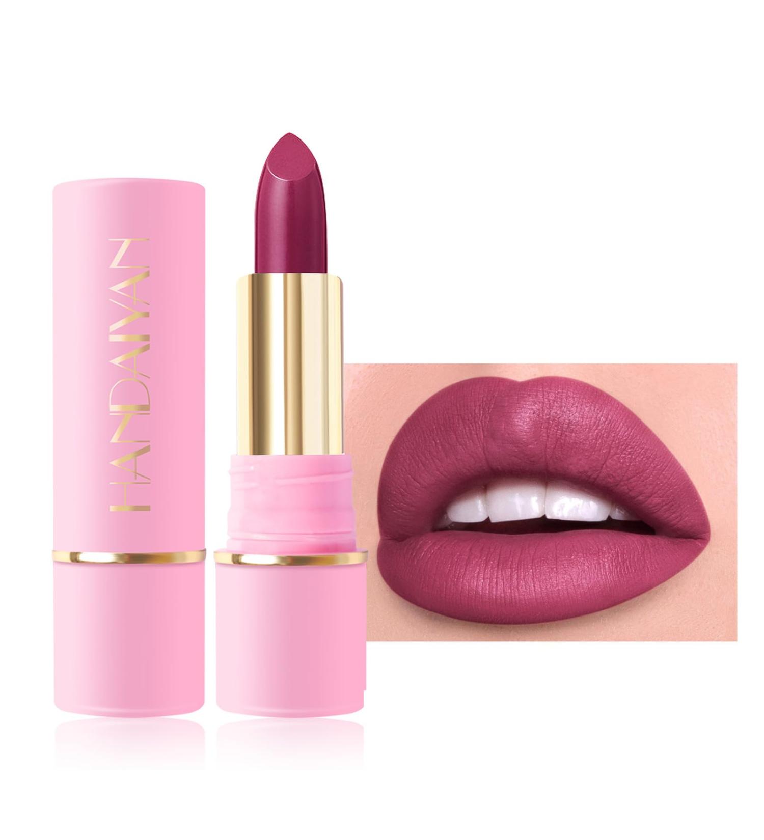 Waterproof Matte Lip Gloss for Women Long Lasting Smudge-Proof Matte Lipstick Makeup Pigments Cup Matte Lipstick Moisturizing Brown Pigments - Buy Online on GoSupps.com