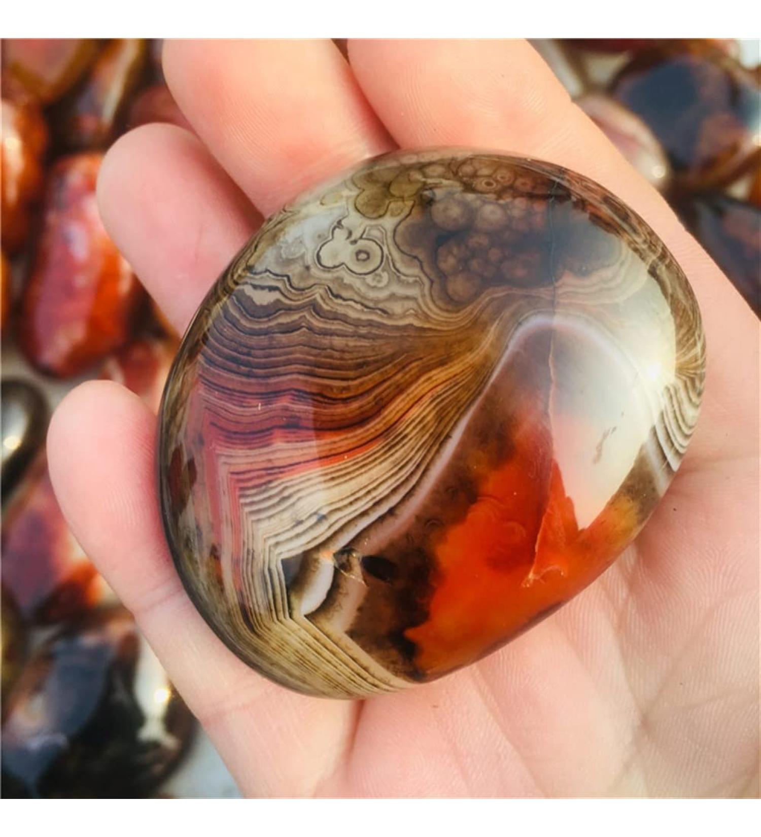 Gems for Decoration 100g Natural Crystal Silk Agate Play with The Rolling Palmetto 1pcs Aura Crystal - Buy Online on GoSupps.com