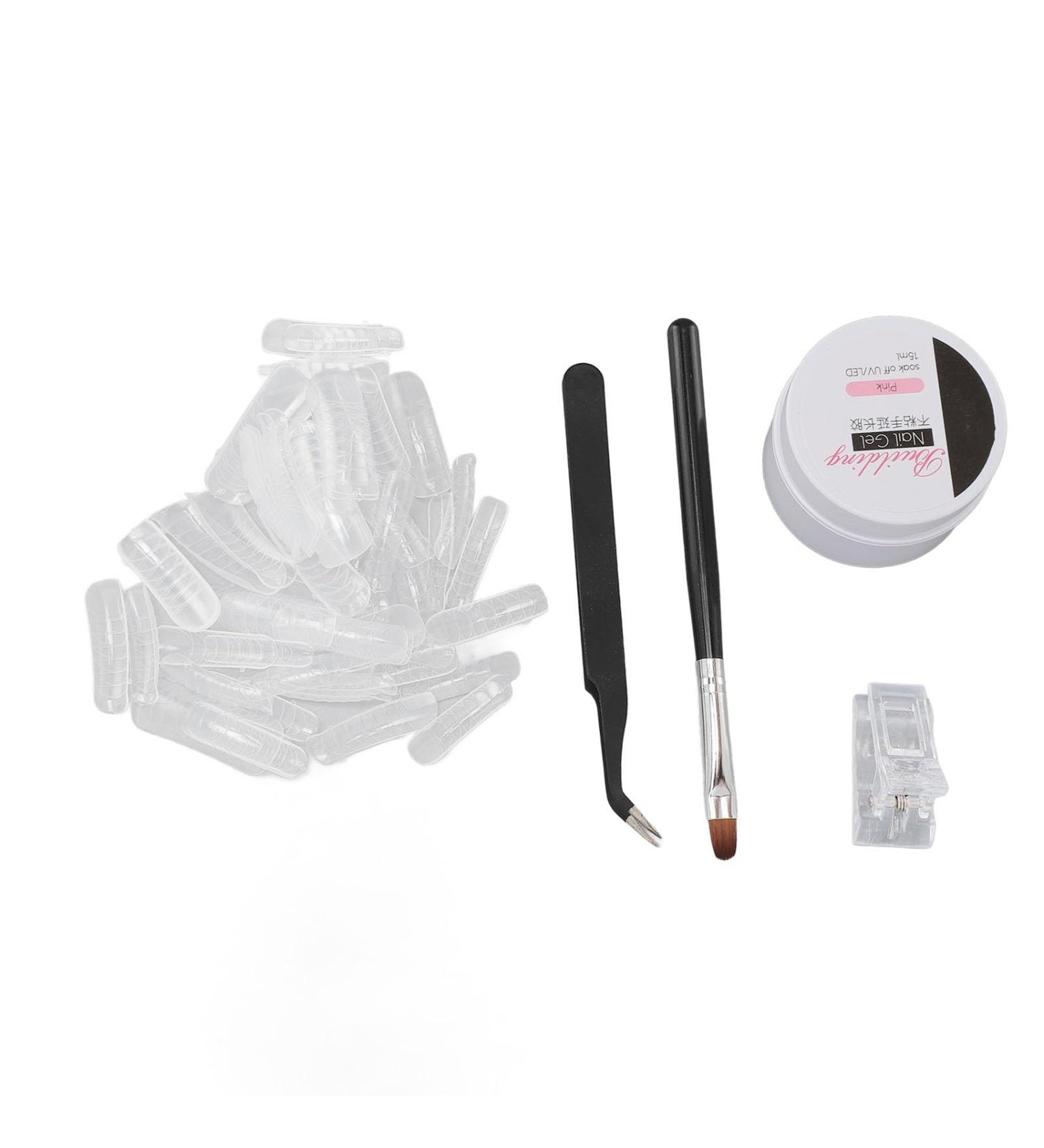 Nail Extension Gel Set Nail Shaping Clip Nail Tips Nail Pen Tweezers Long Lasting Nail Extension Strengthen Gel for Nail Salon - Buy Online on GoSupps.com