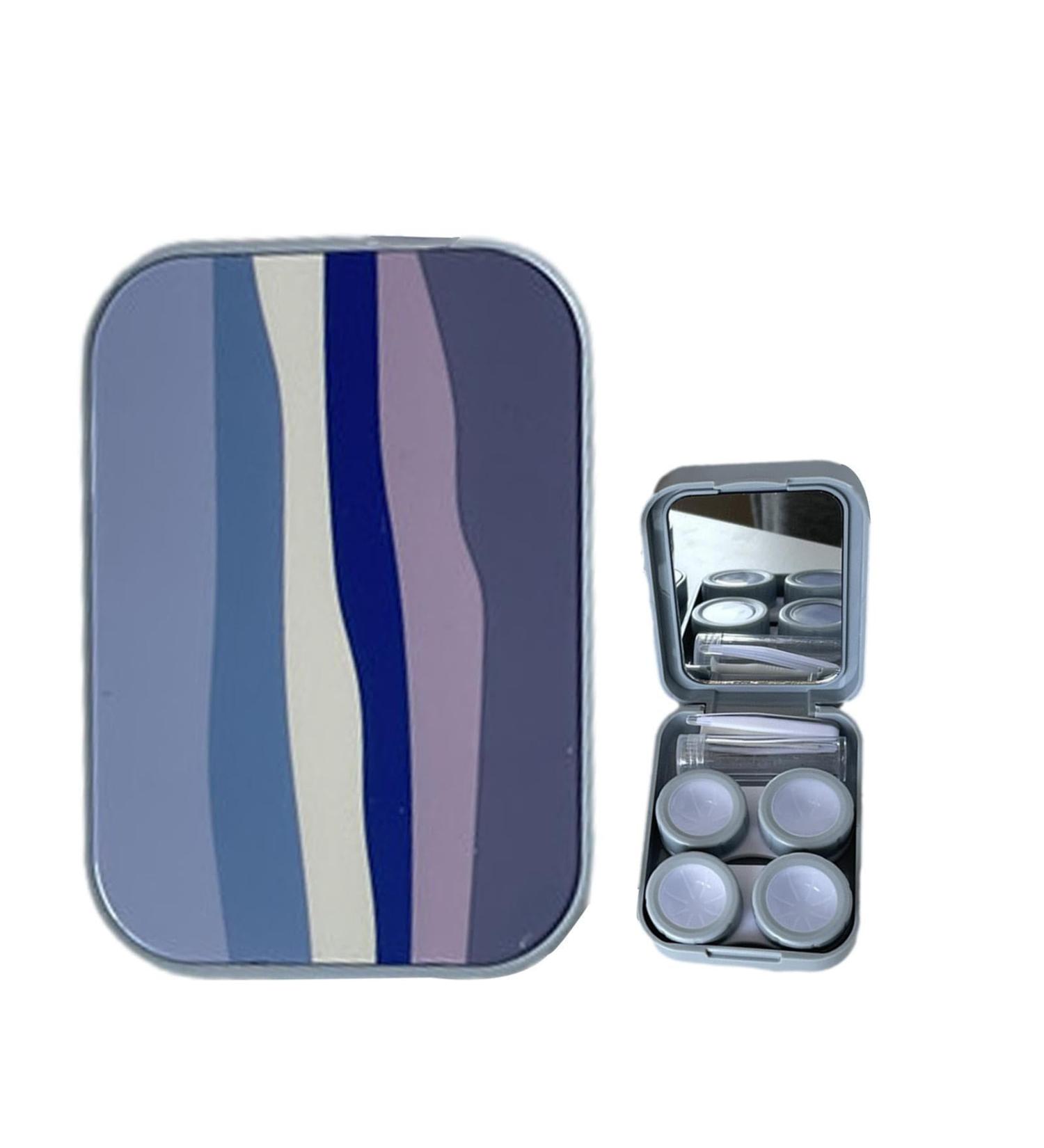 Buy Muslalo Purple Contact Lens Container Set with Mirror Tweezers & Solution Bottle - Travel-Friendly & Ideal for International Shipping - Buy Online on GoSupps.com