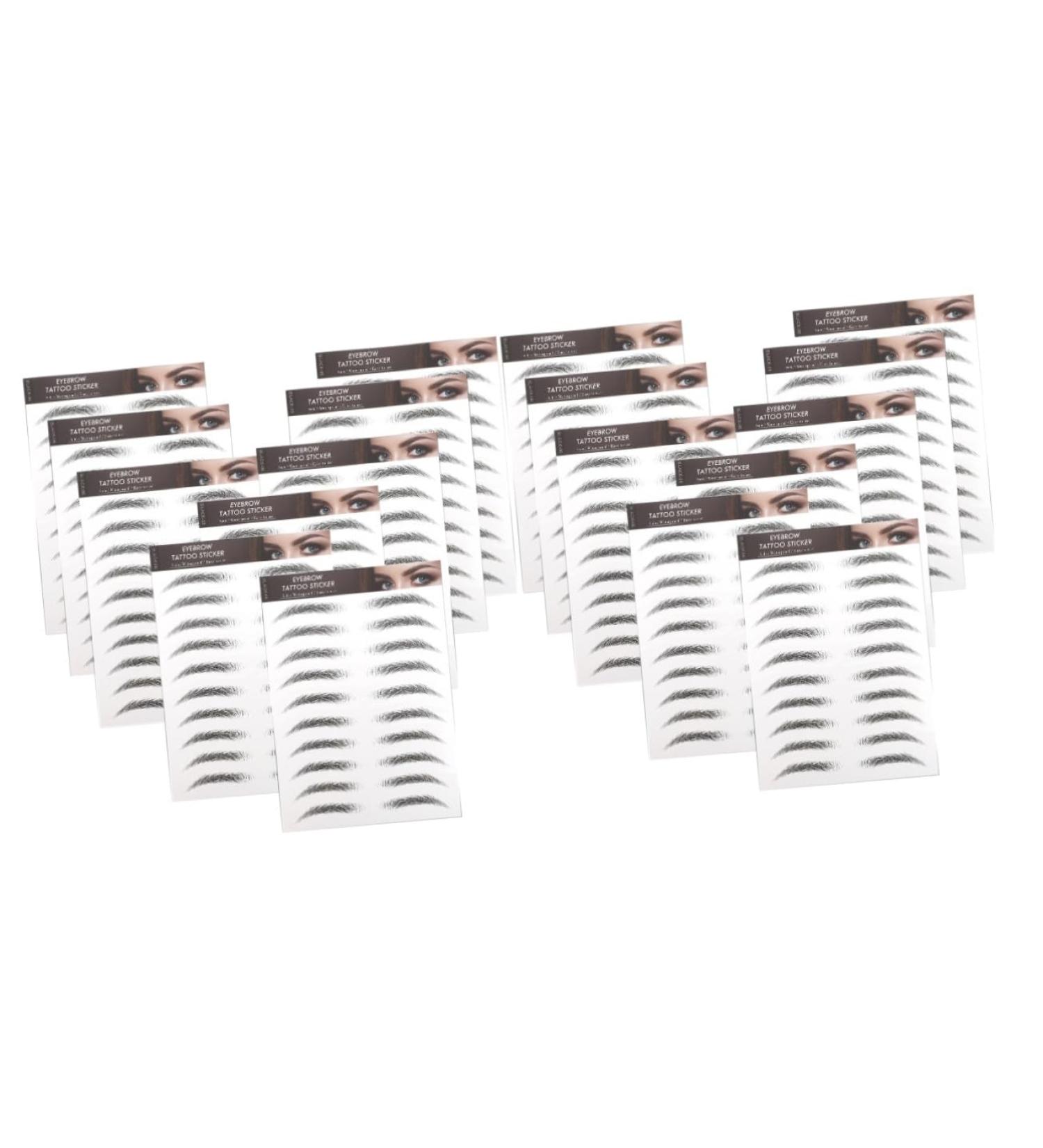 Housoutil 20 Pcs Imitation Eco Eyebrow Sticker Stickers Fake Eyebrow Tattoos Imitation Eyebrow 3d Cosmetic 21.5X14.5cmx2pcs Blackx2pcs - Buy Online on GoSupps.com