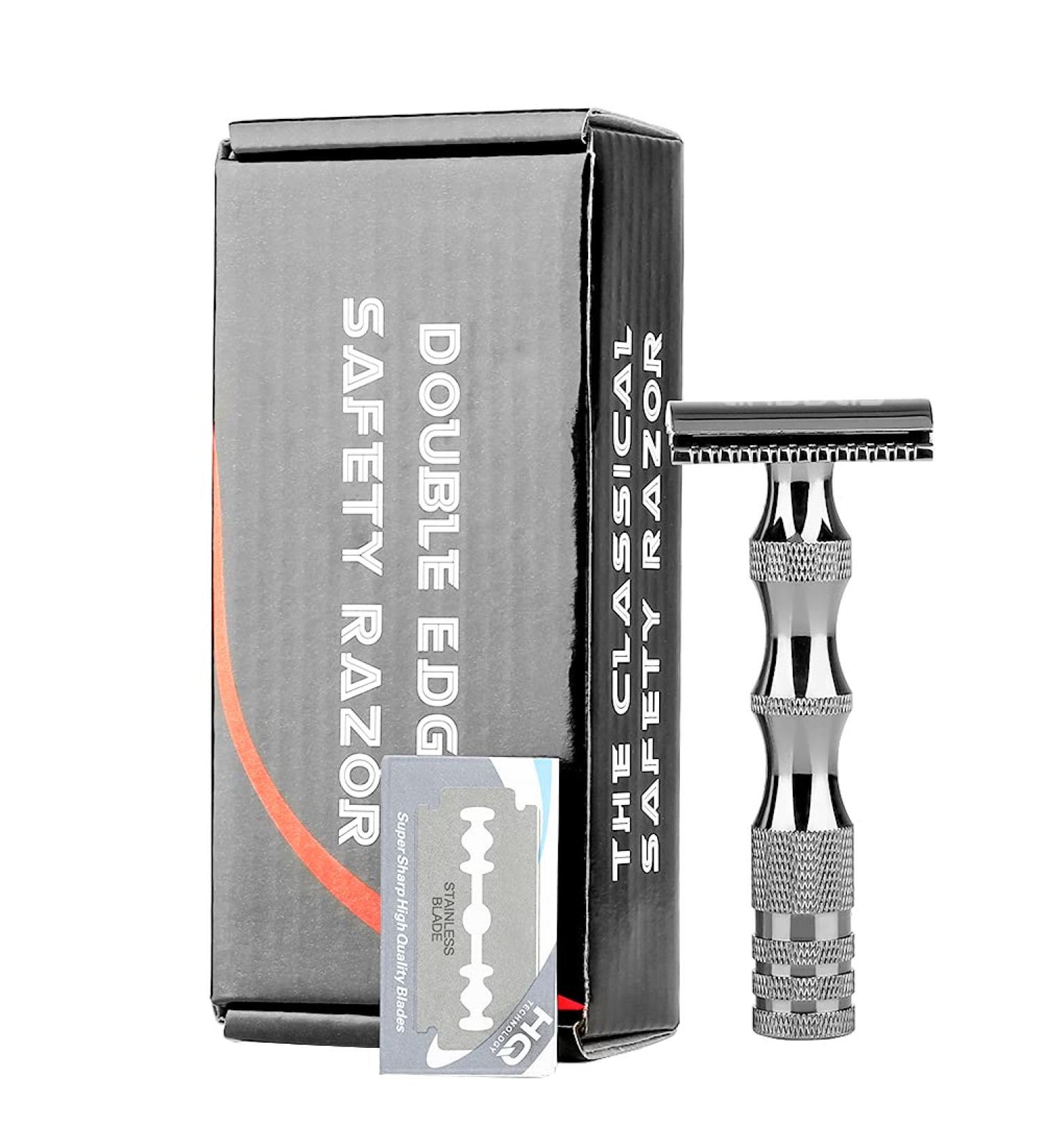 Anbbas Safety Razor Double Edge Wet Shaver for Men & Women | Includes 10 Razor Blades - Perfect for Smooth Shaving - Buy Online on GoSupps.com