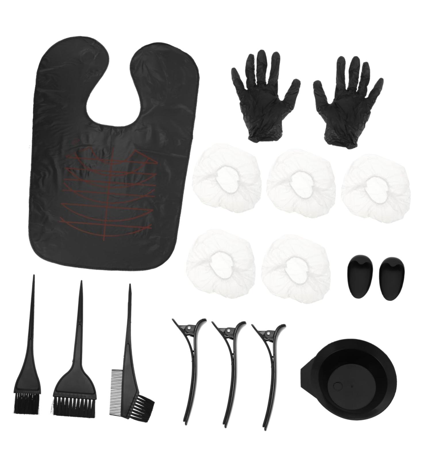 Ipetboom 1 Set Hair Coloring Tools Hair Dye Mixing Bowl Hair Coloring Comb Hair Dye Comb Hair Dye Brush Barber Cape Hair Coloring Bowl Hair Dye Cape Hair Dye Tools Shawl Plastic Baking Oil 20.5x6cm Black - Buy Online on GoSupps.com