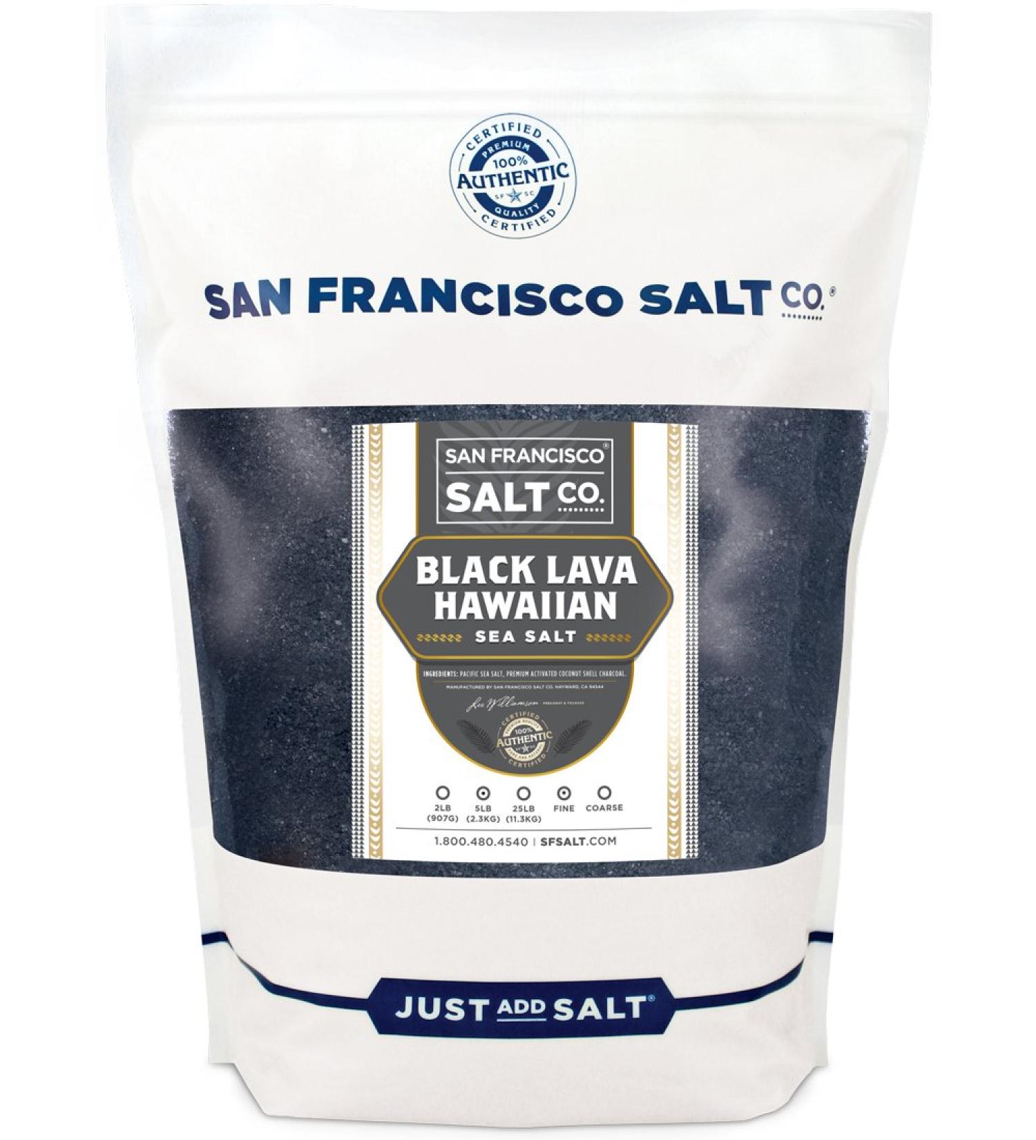 San Francisco Salt Co. Black Lava Hawaiian Sea Salt - 5 lb Fine Grain - Buy Online on GoSupps.com