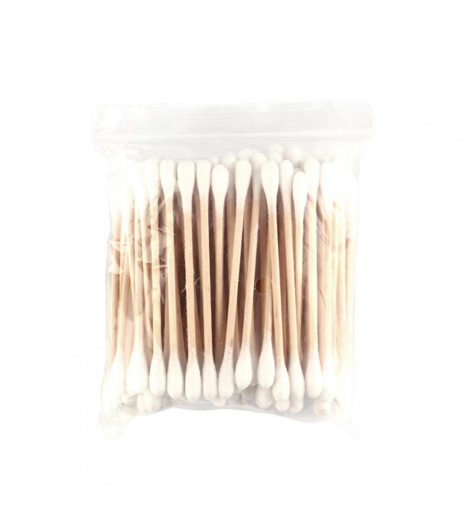 High-Quality Wooden Cotton Swabs - 80 Pack Double Headed for Makeup Ear Cleaning & More - Buy Online on GoSupps.com