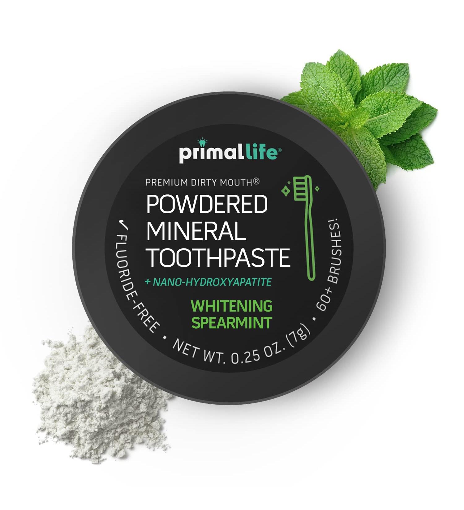 Primal Life Organics Dirty Mouth Toothpowder - Activated Charcoal Tooth Cleaning Powder with Essential Oils - Organic Vegan Formula - 0.25 oz (Black Spearmint) - Buy Online on GoSupps.com
