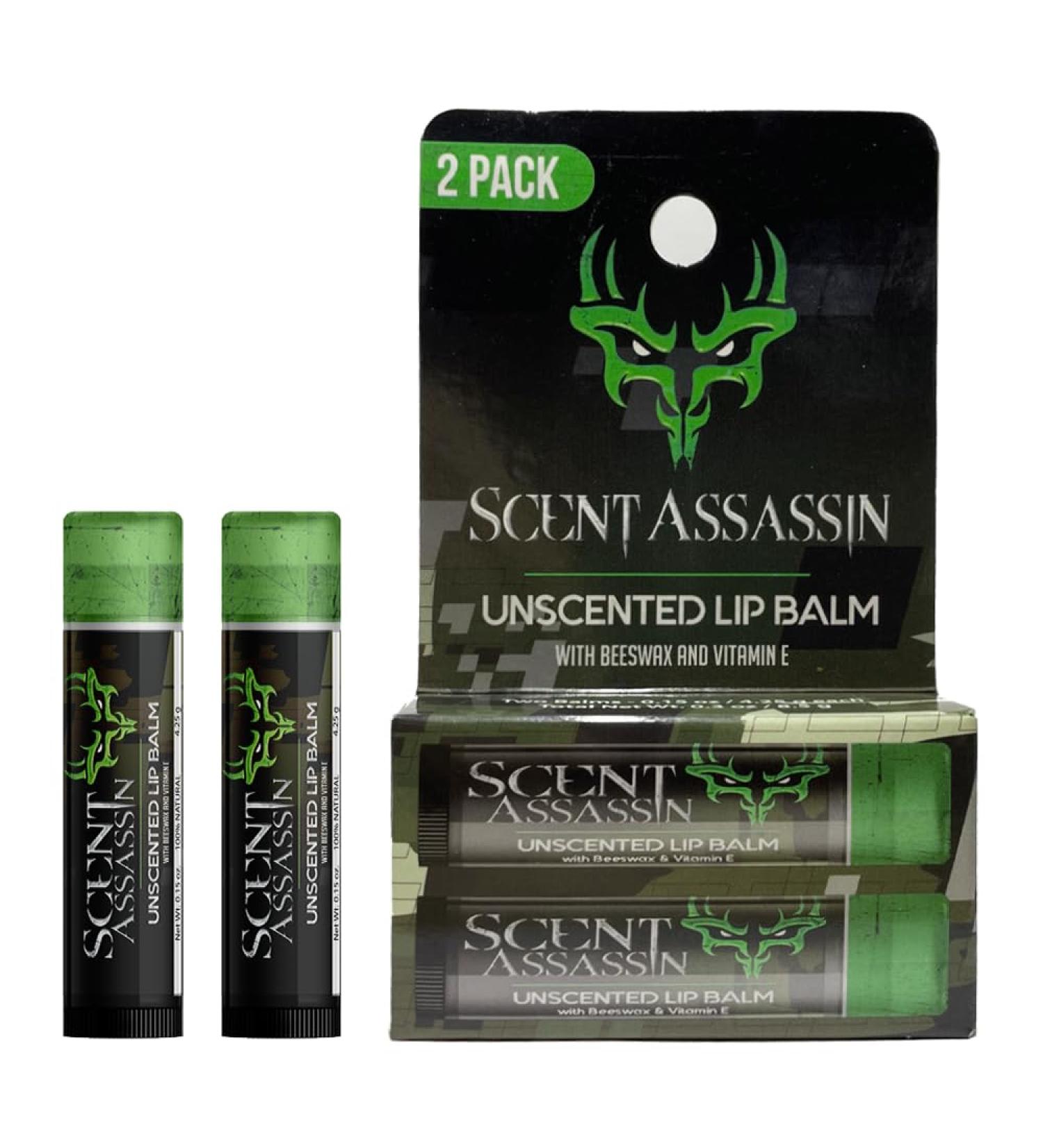 Scent Assassin Unscented Lip Balm | 2-Pack - Moisturizing & All-Natural | Ship Worldwide - Buy Online on GoSupps.com