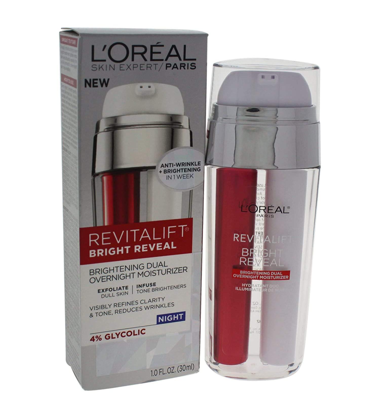 L'Oreal Paris Revitalift Bright Reveal Dual Overnight Moisturizer - 1 fl. oz - Buy Online on GoSupps.com
